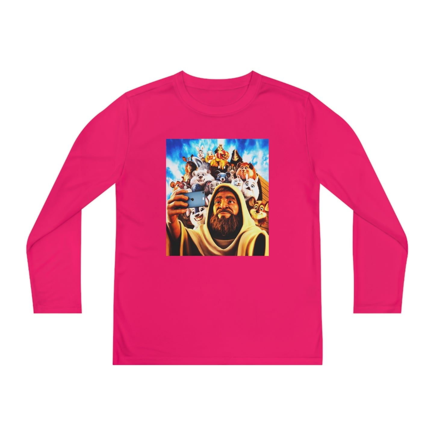 Noah's Selfie, Youth Long Sleeve Competitor Tee