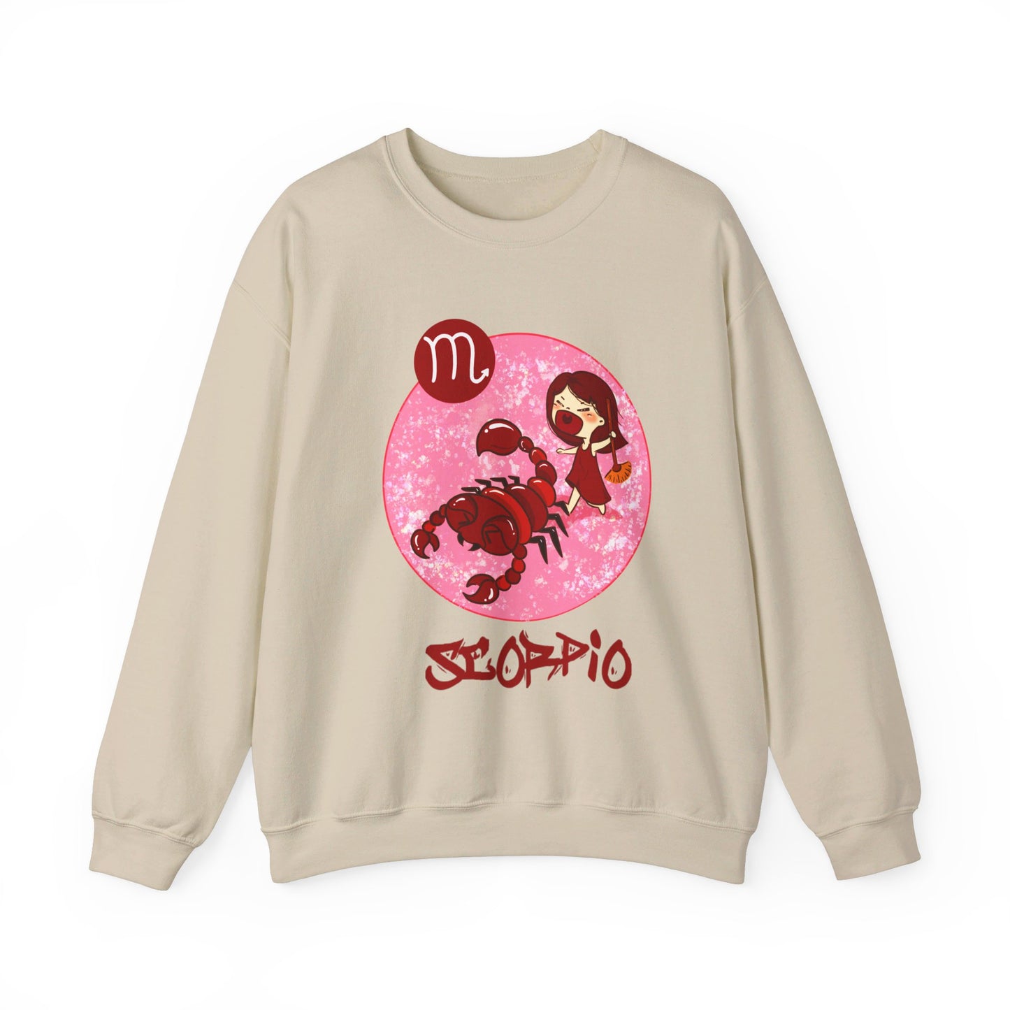 Scorpio Chibi Girl & Scorpion, Unisex Heavy Blend™ Crewneck Sweatshirt