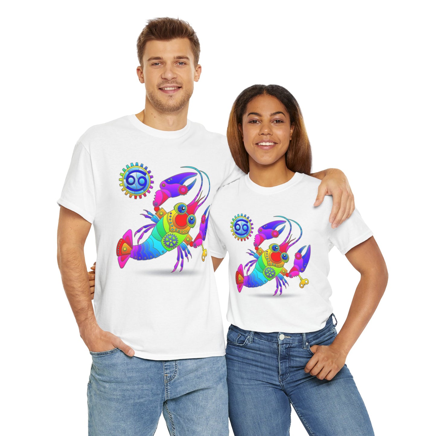 Cancer Rainbow Steampunk, Unisex Heavy Cotton Tee