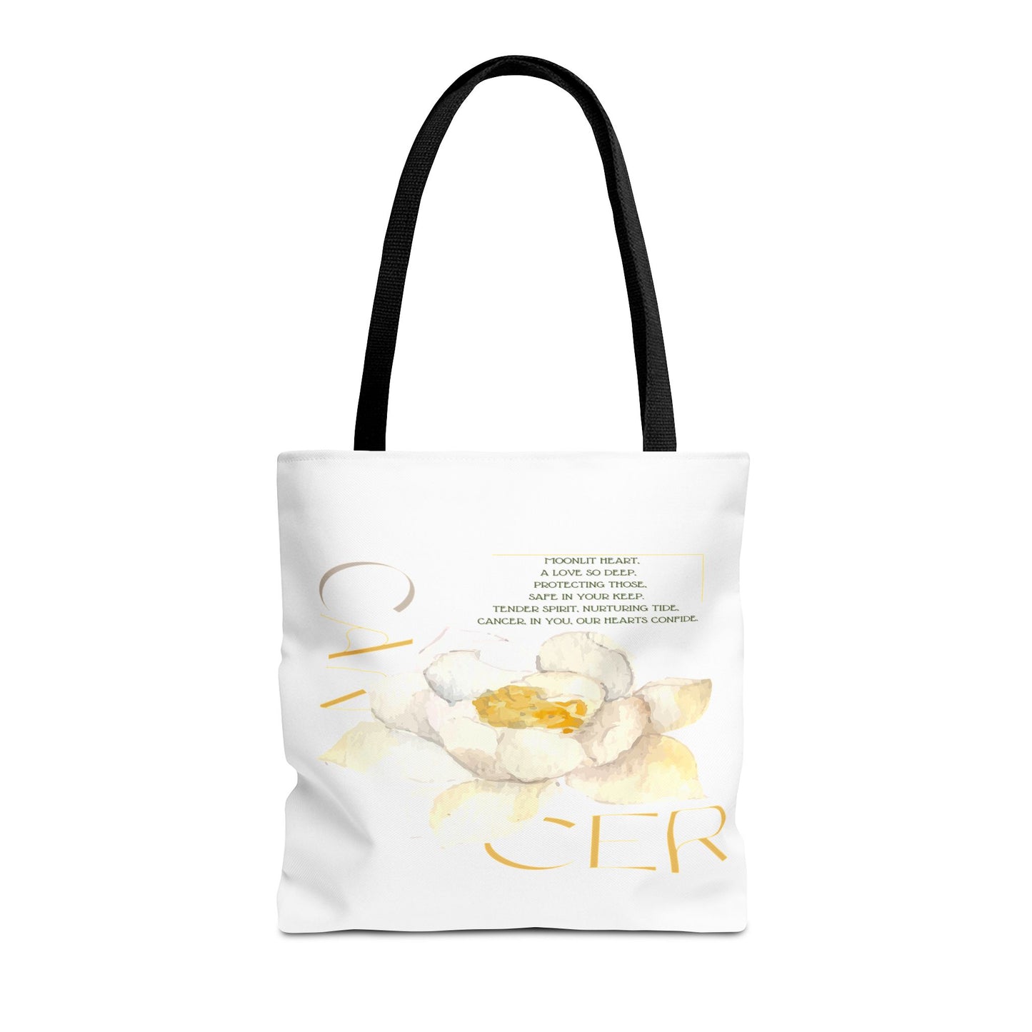 Cancer White Lotus White Tote Bag, 3 Sizes