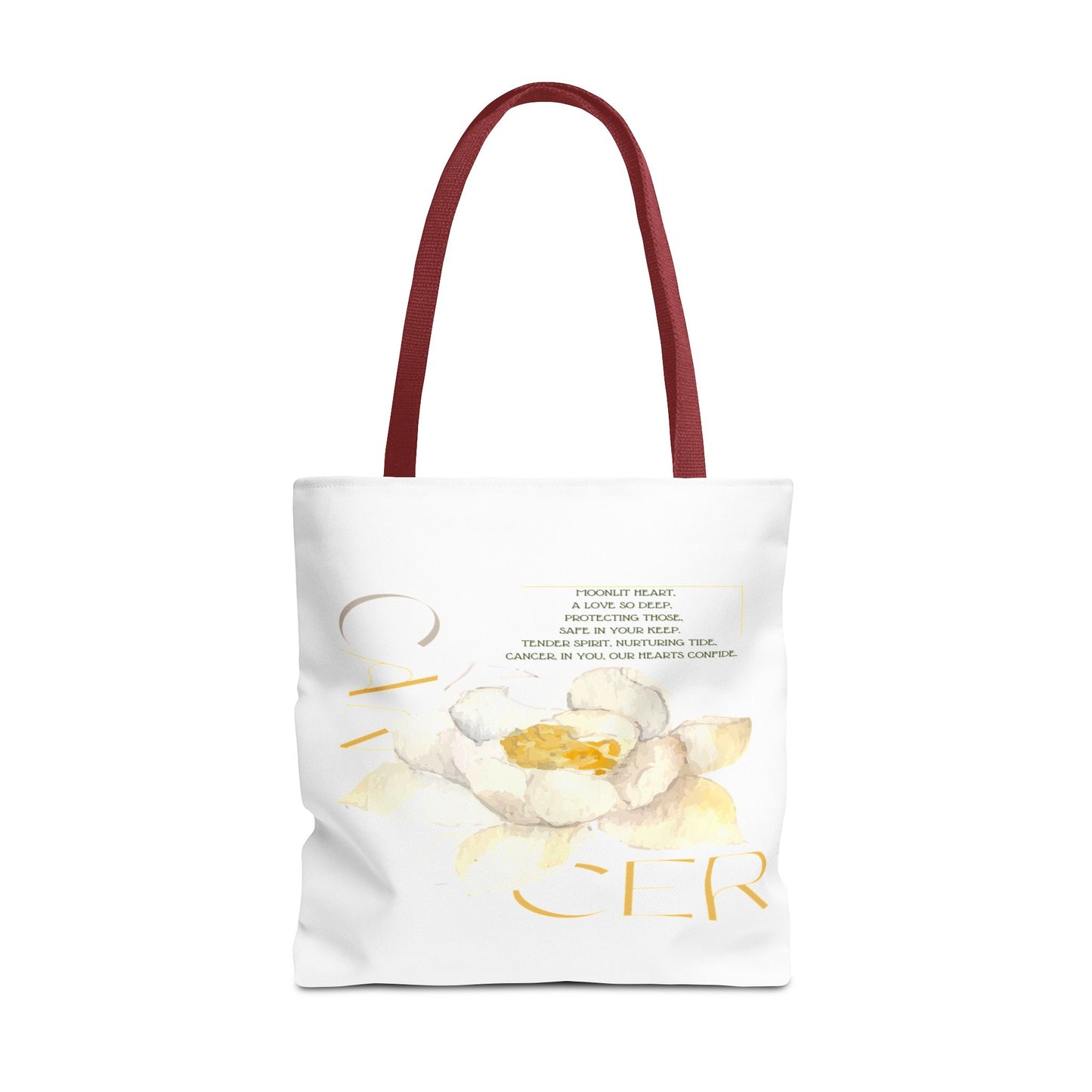 Cancer White Lotus White Tote Bag, 3 Sizes