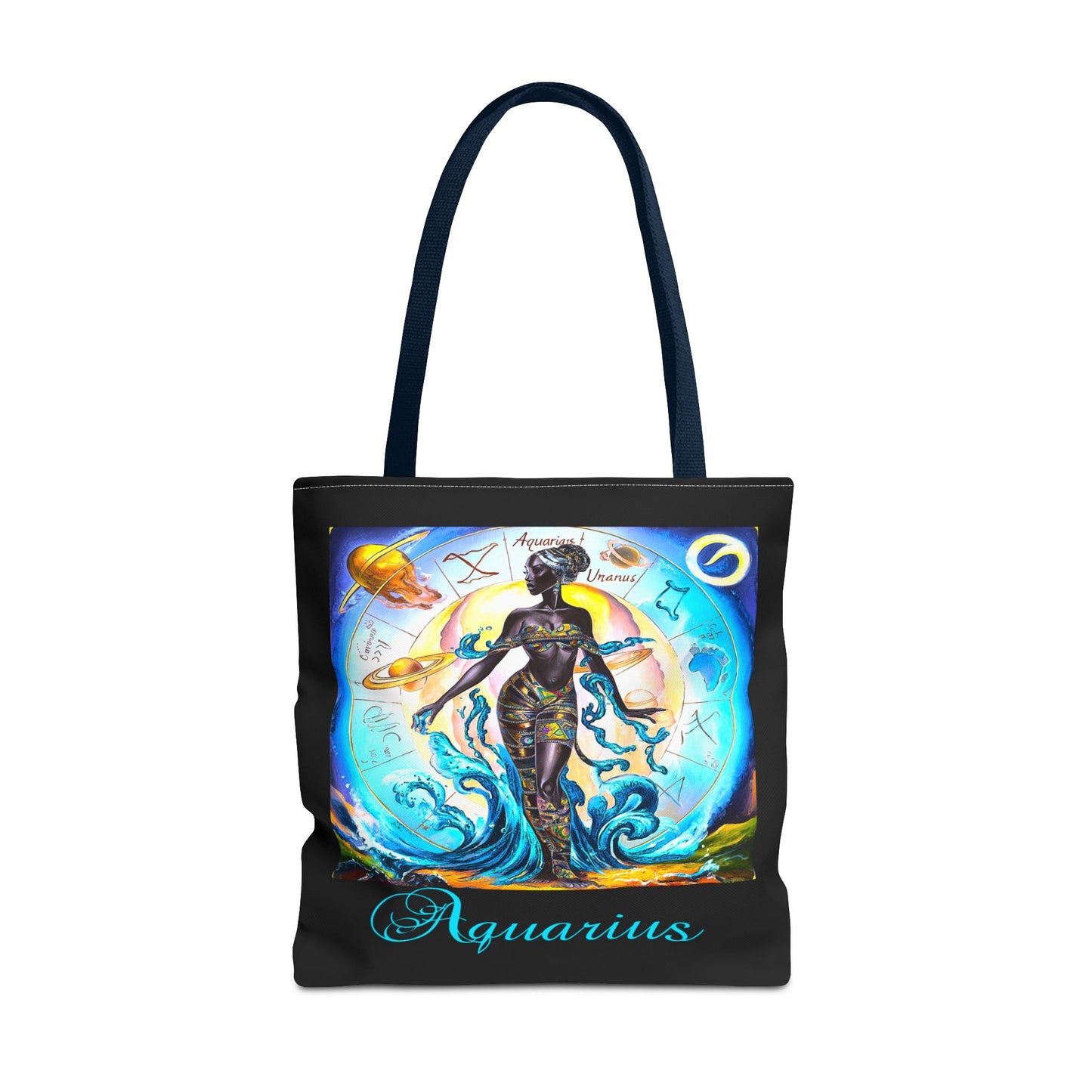 Aquarius Black Tote Bag, 3 Sizes