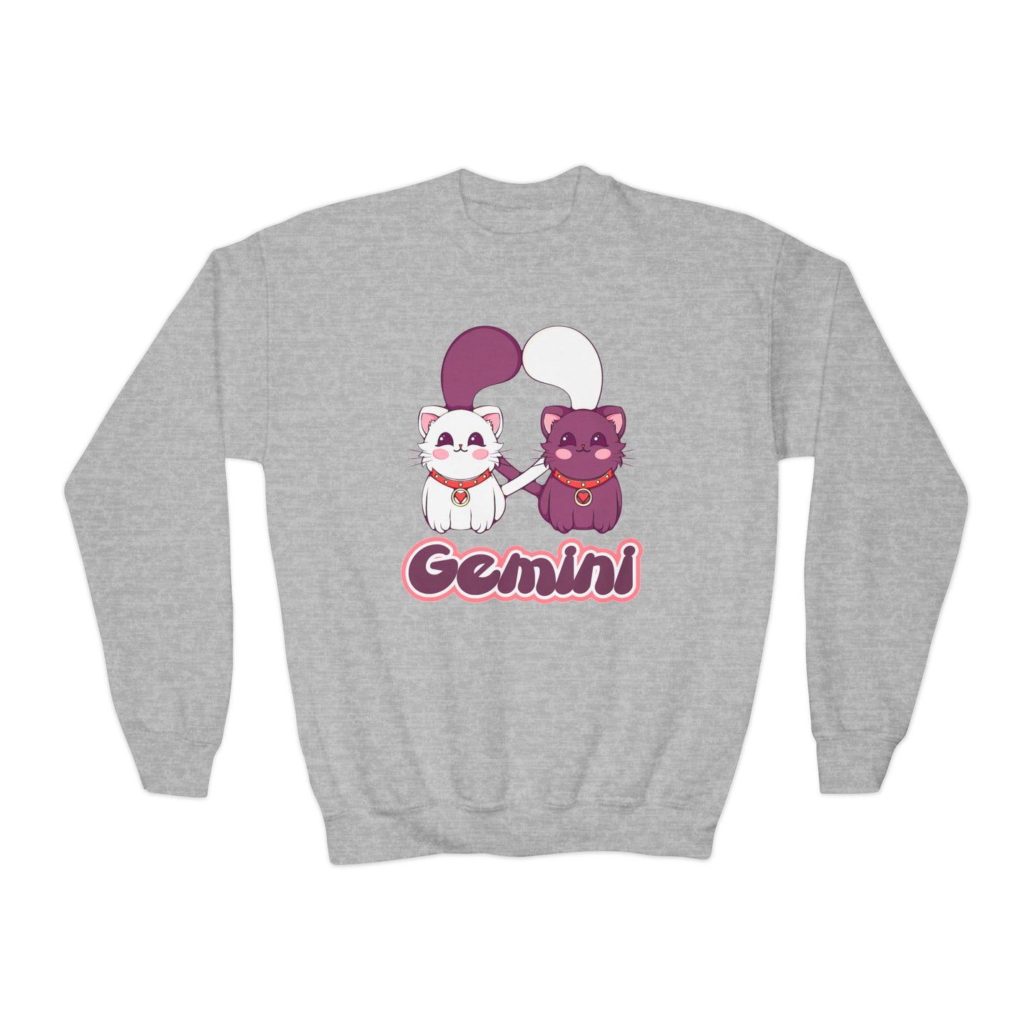 Gemini Anime Cats, Youth Crewneck Sweatshirt