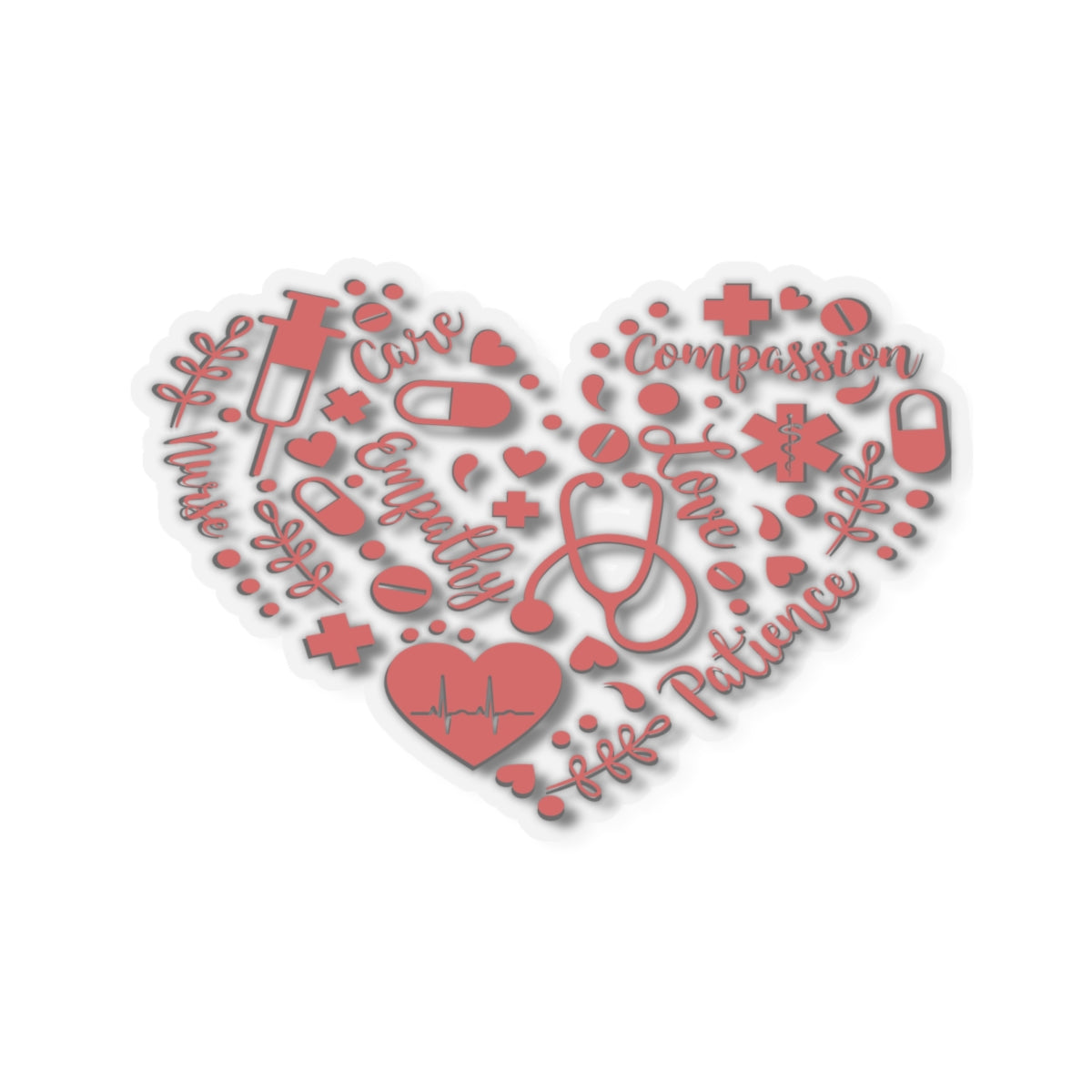 Nurse's Heart, Kiss-Cut Stickers