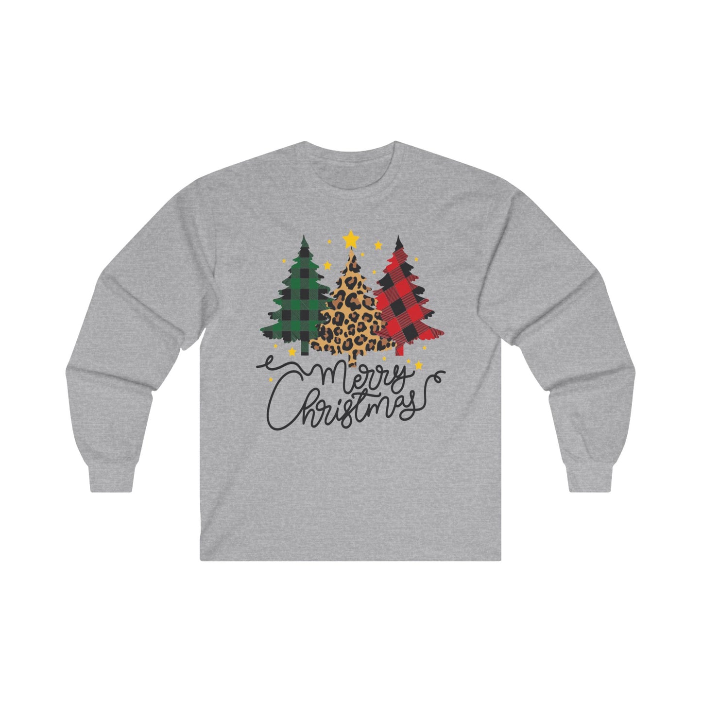 Patchwork Christmas Trees, Unisex Ultra Cotton Long Sleeve Tee