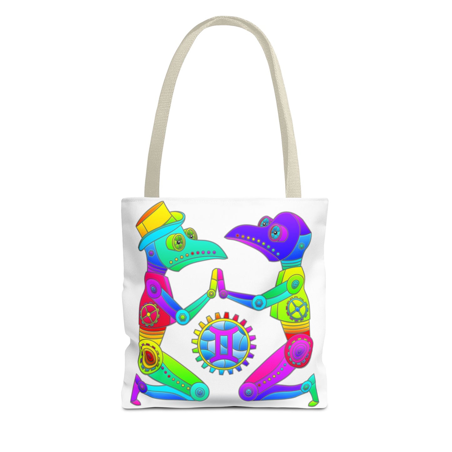 Gemini Rainbow Steampunk, White Tote Bag