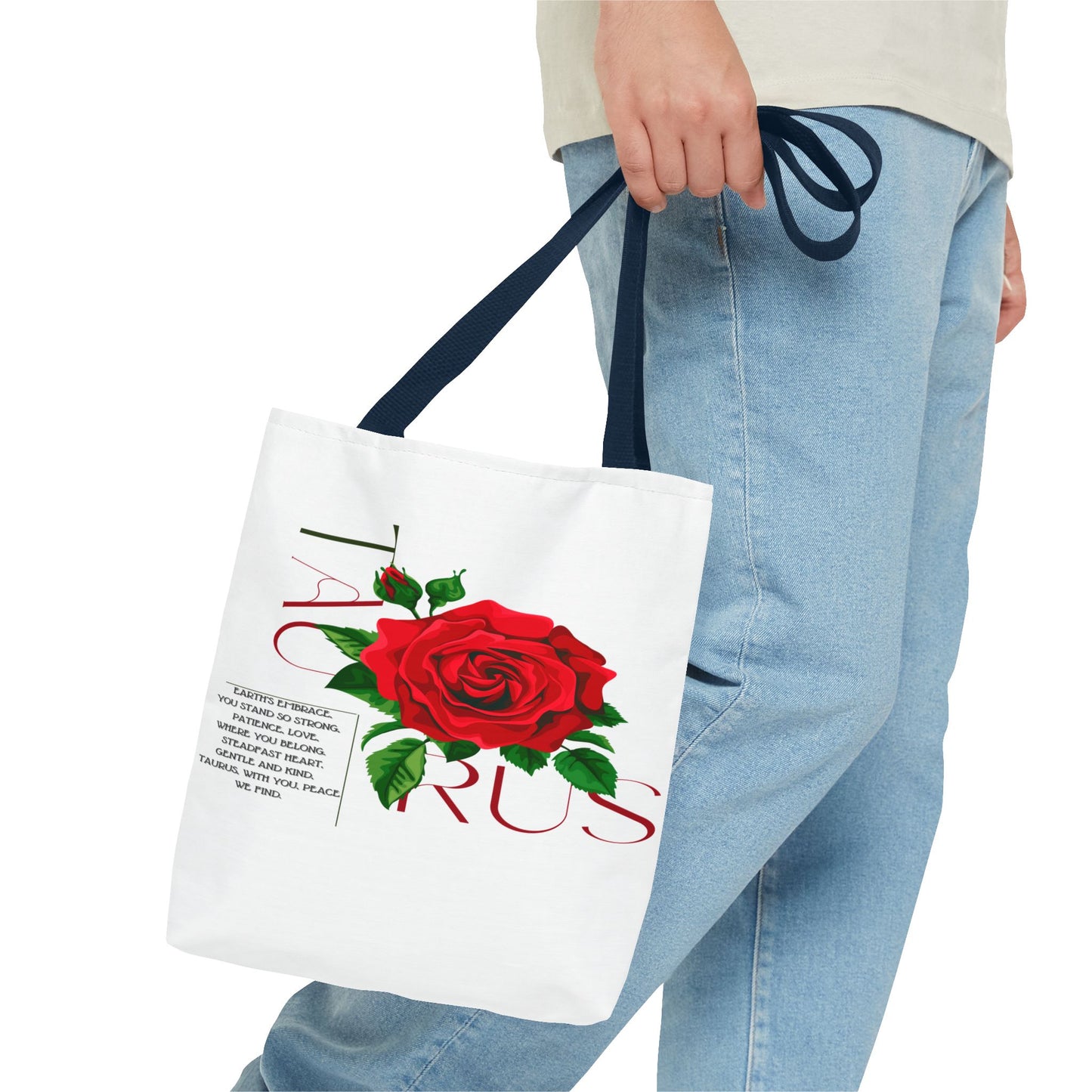 Taurus Rose White Tote Bag, 3 Sizes