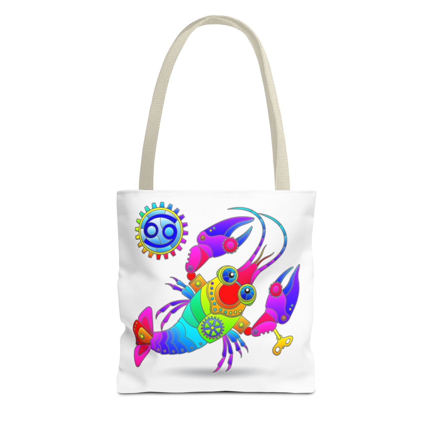 Cancer Rainbow Steampunk, White Tote Bag