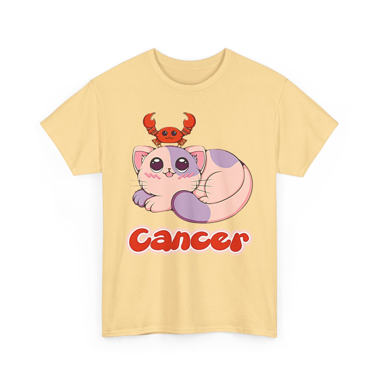 Cancer Anime Cat, Unisex Heavy Cotton Tee