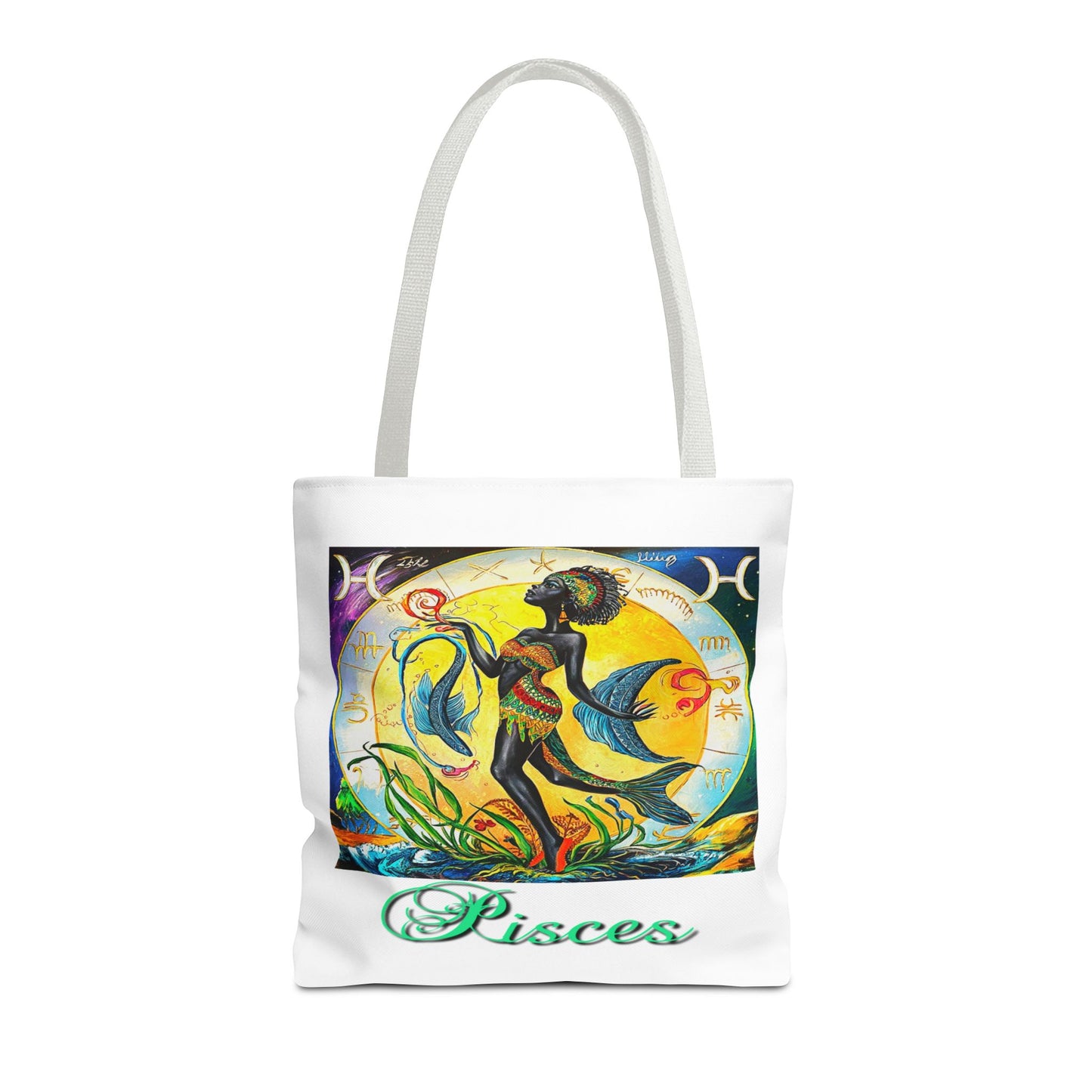 Pisces White Tote Bag, 3 Sizes