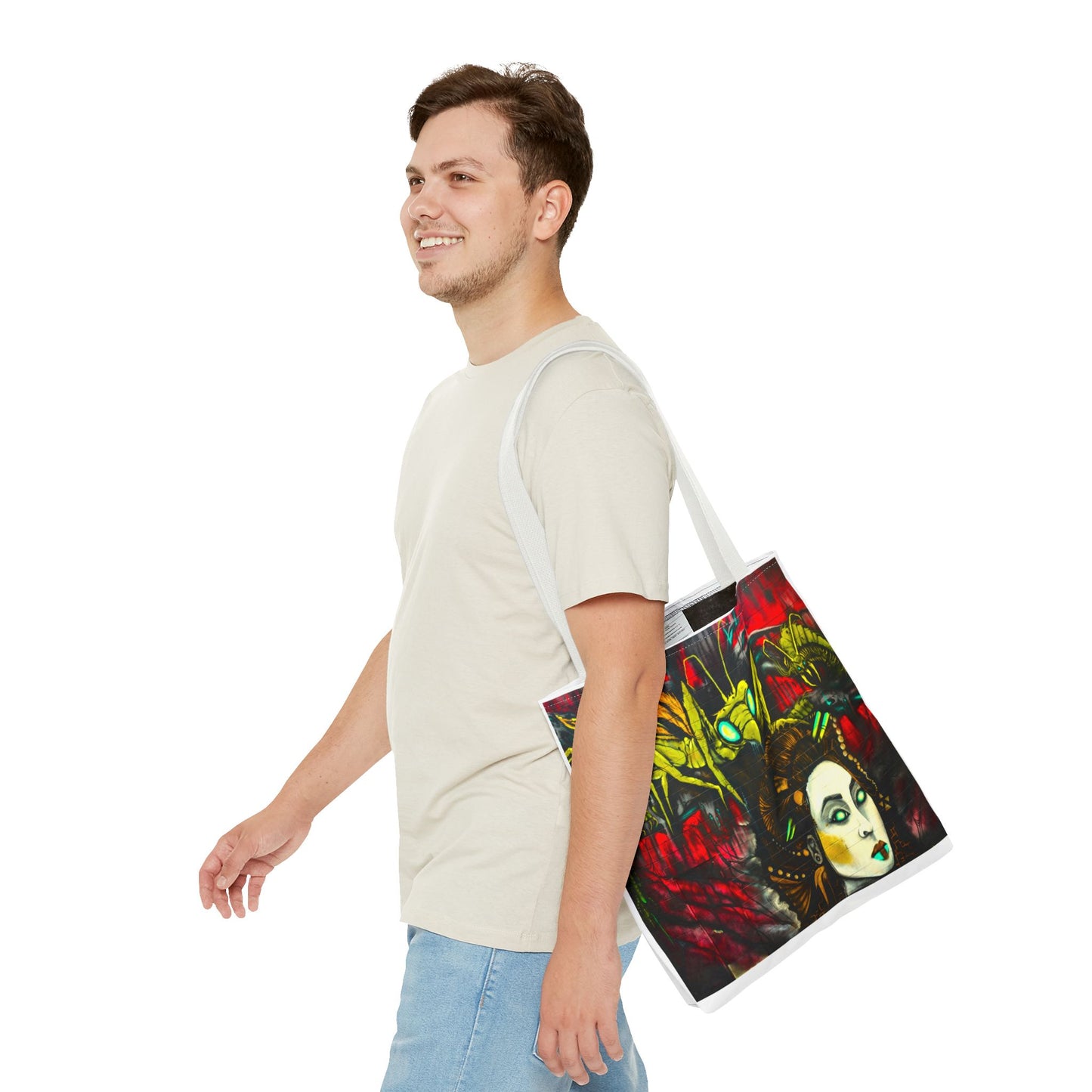 Alien Grasshopper Tote Bag, 3 Sizes