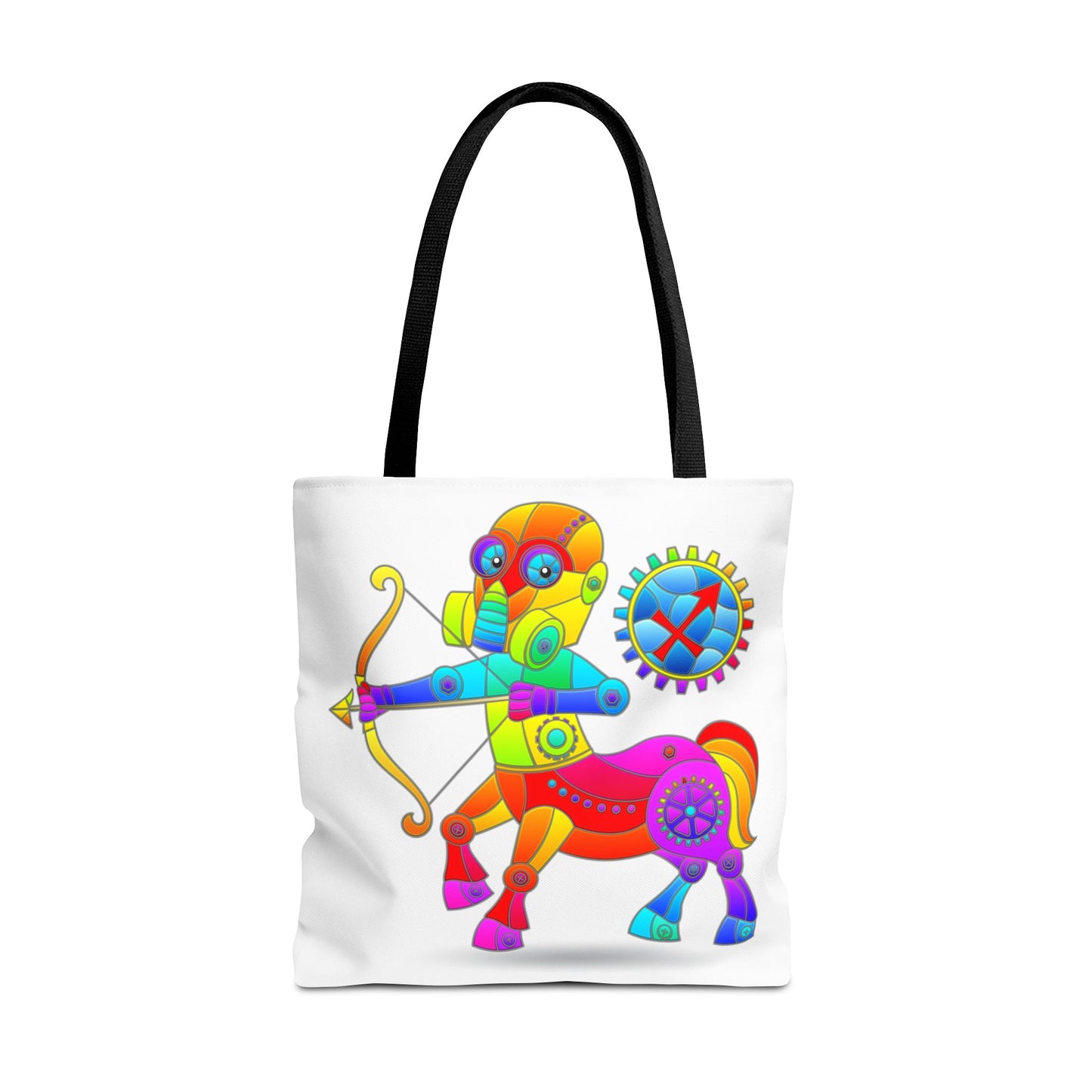 Sagittarius Rainbow Steampunk, White Tote Bag