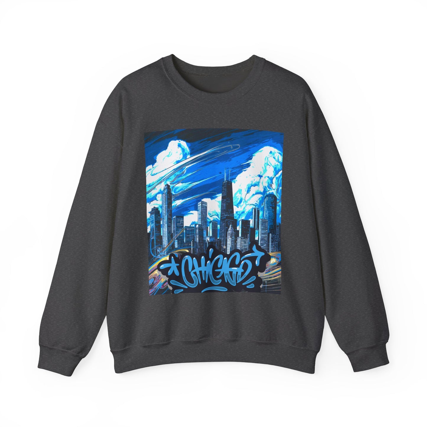 Chicago Graffiti Skyline, Unisex Heavy Blend™ Crewneck Sweatshirt