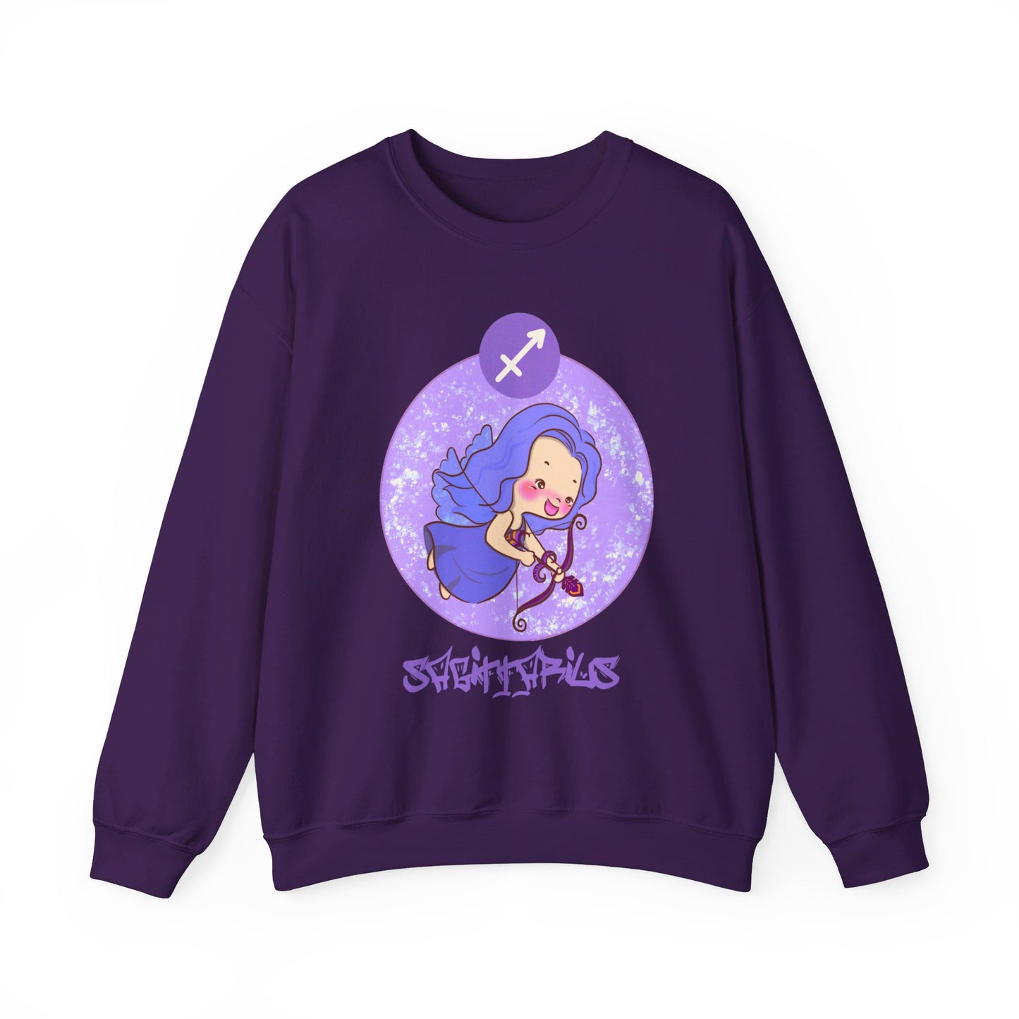 Sagittarius Chibi Archer, Unisex Heavy Blend™ Crewneck Sweatshirt