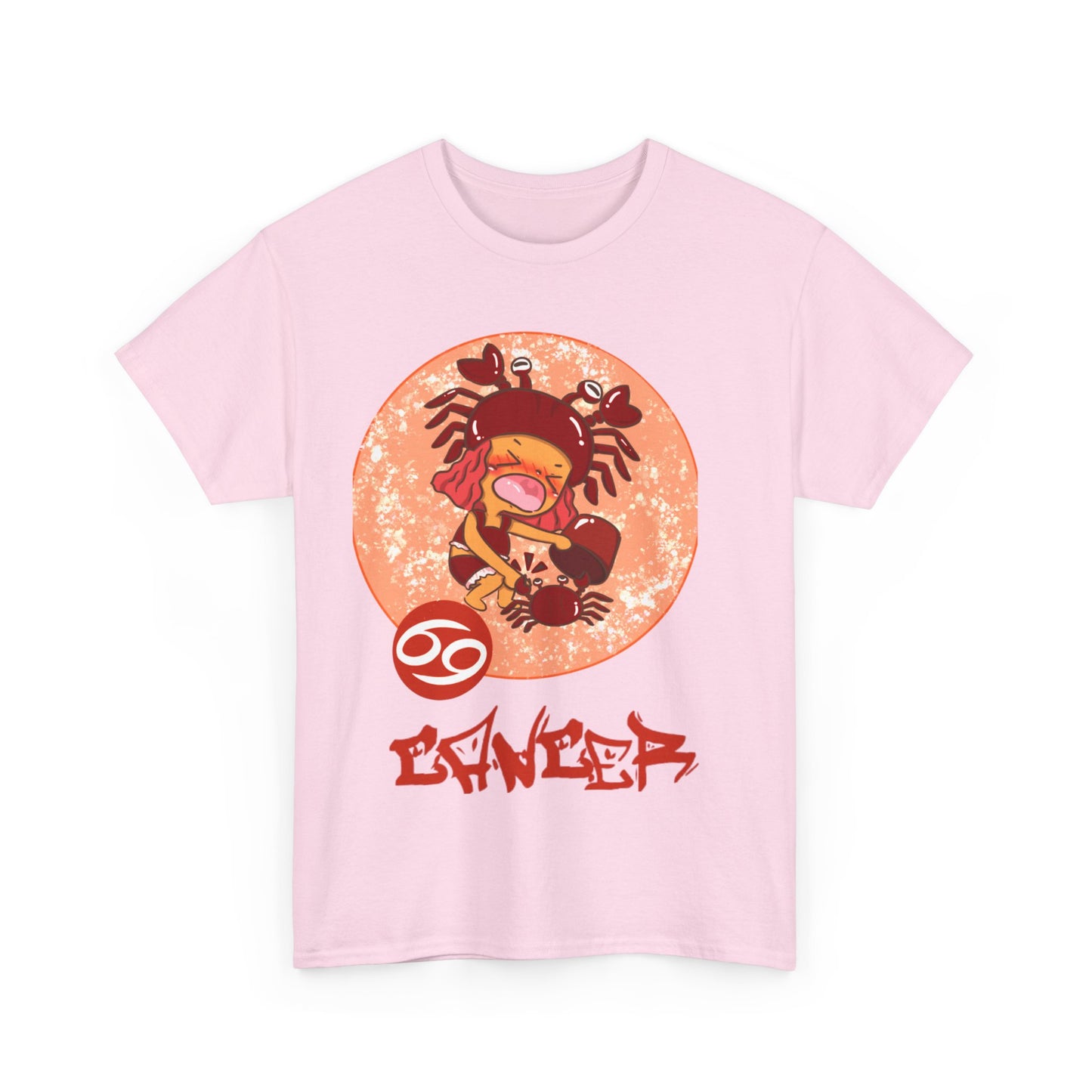 Cancer Chibi Girl & Crab, Unisex Heavy Cotton Tee