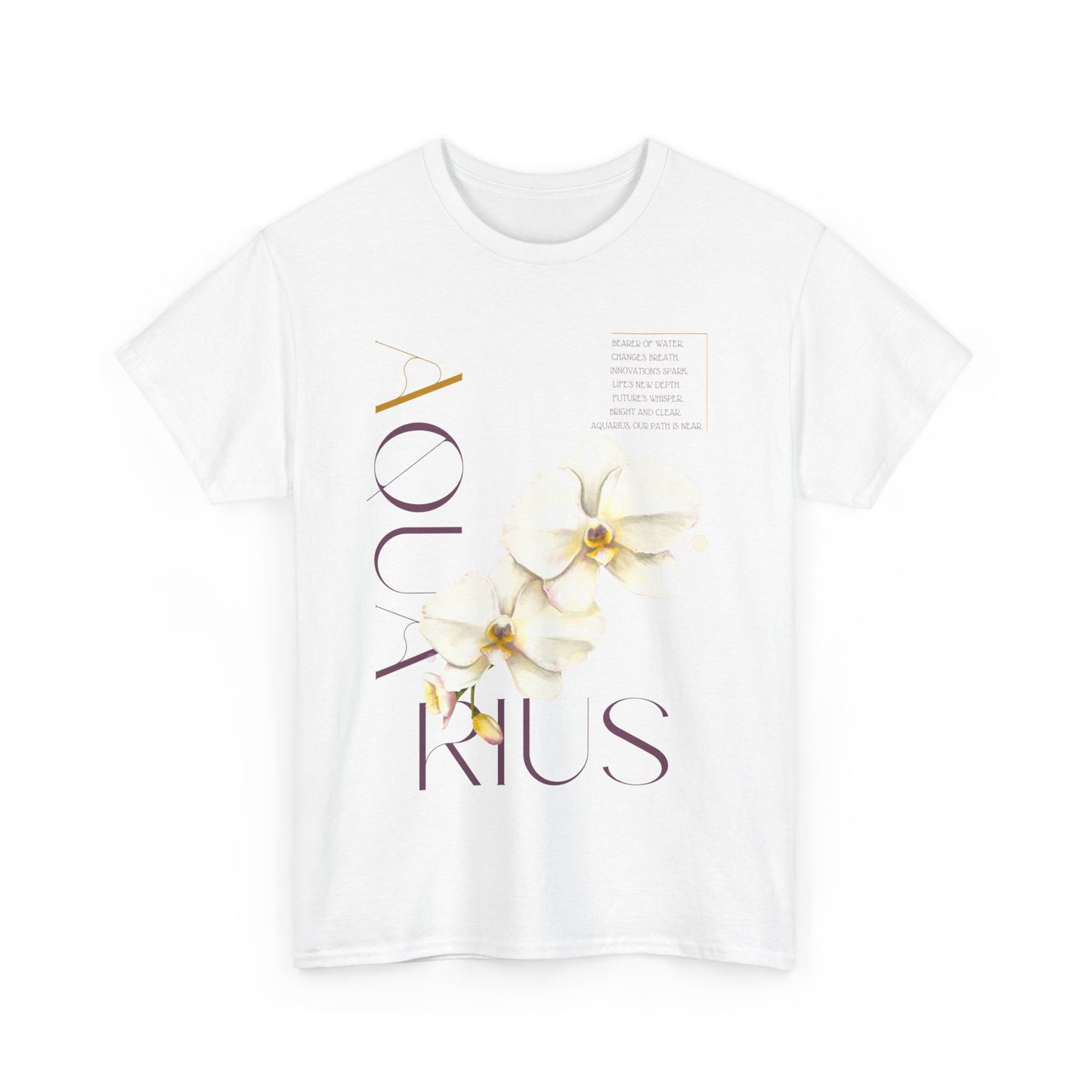 Aquarius Orchids, Unisex Heavy Cotton Tee