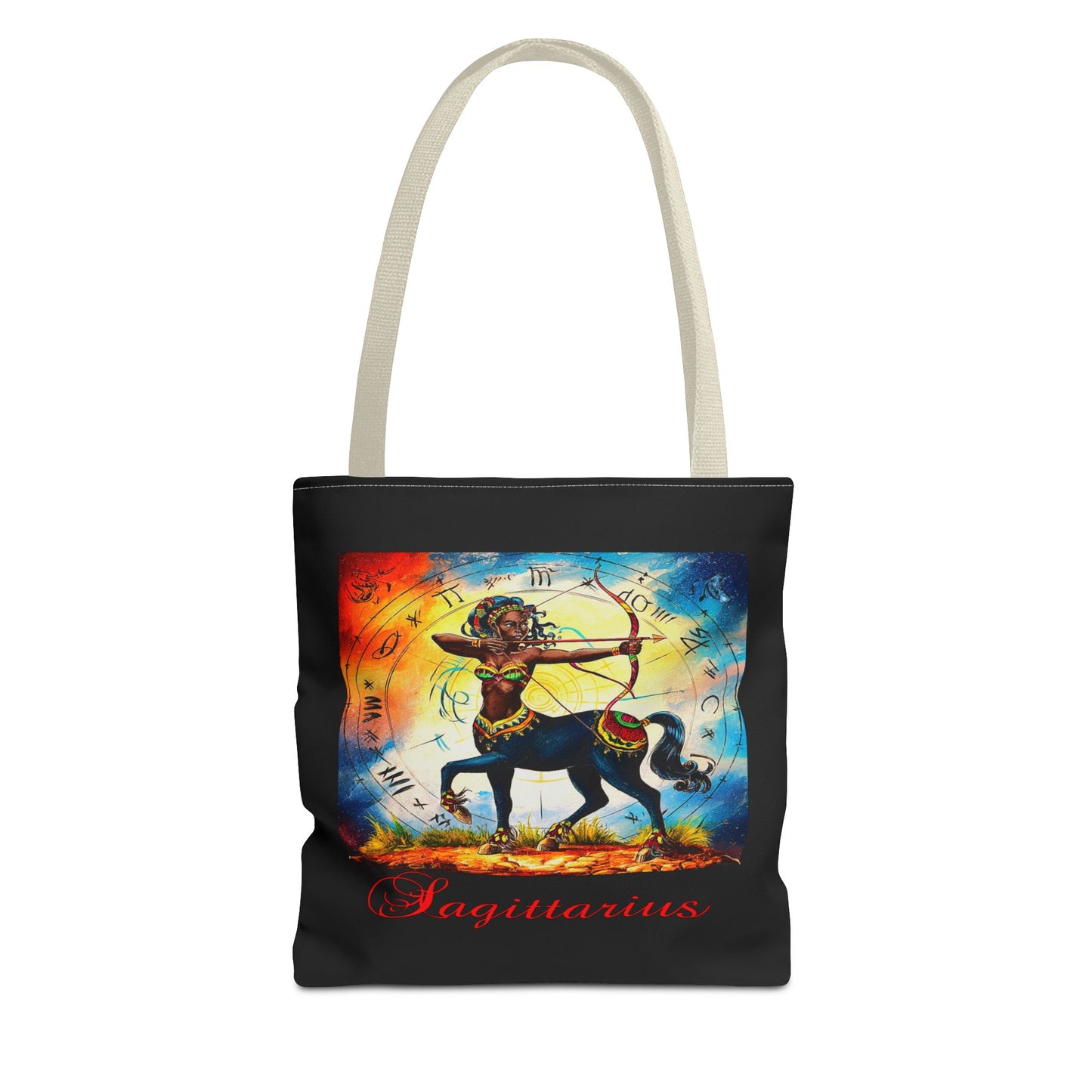 Sagittarius Black Tote Bag, 3 Sizes