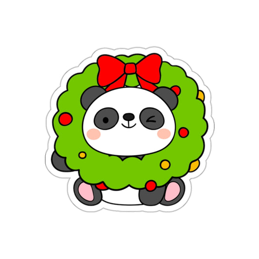 Cute Christmas Panda, Kiss-Cut Stickers