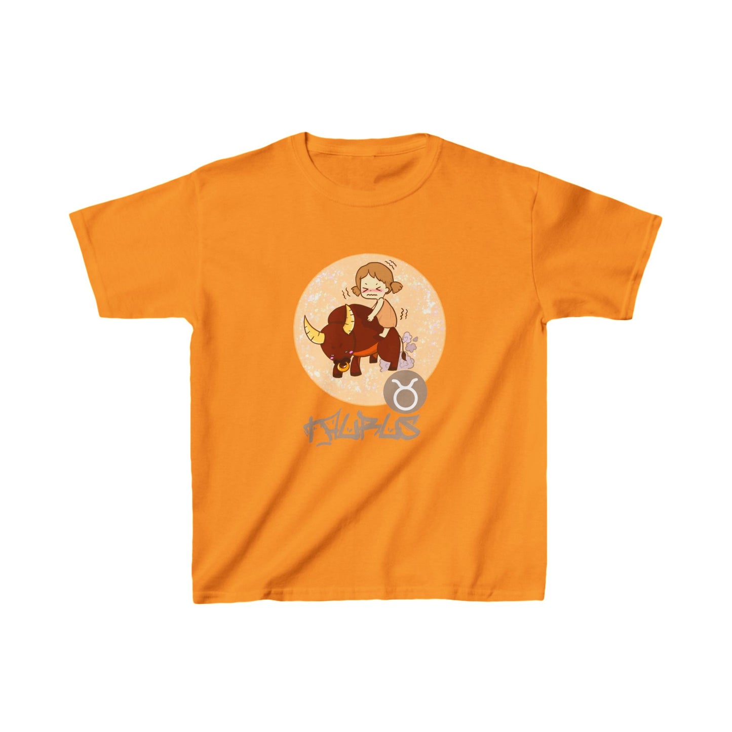 Taurus Chibi Girl & Bull - Kids Heavy Cotton™ Tee