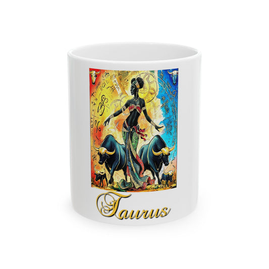 Taurus Ceramic Mug, (11oz, 15oz)