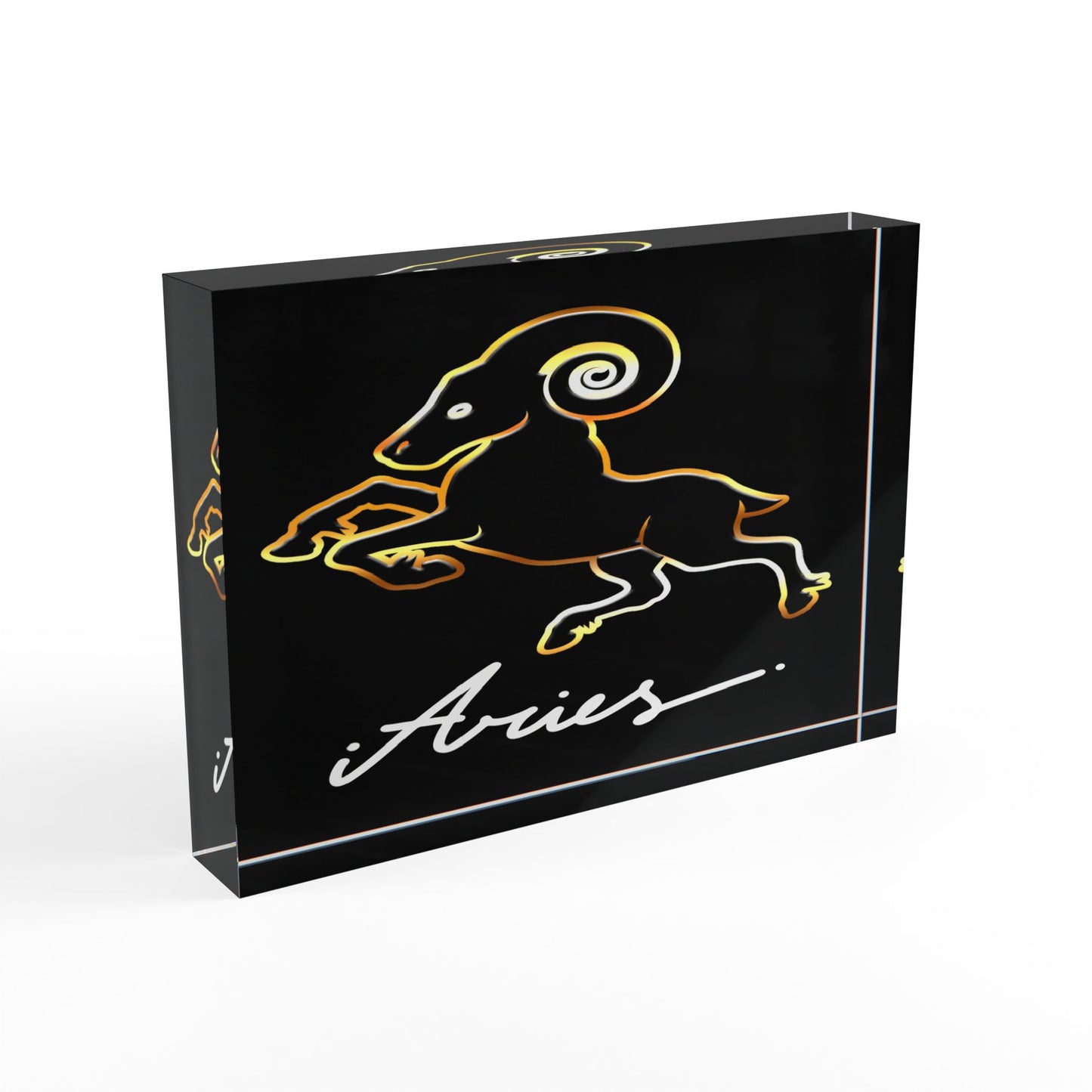 Aries Ram Photo Block, Black