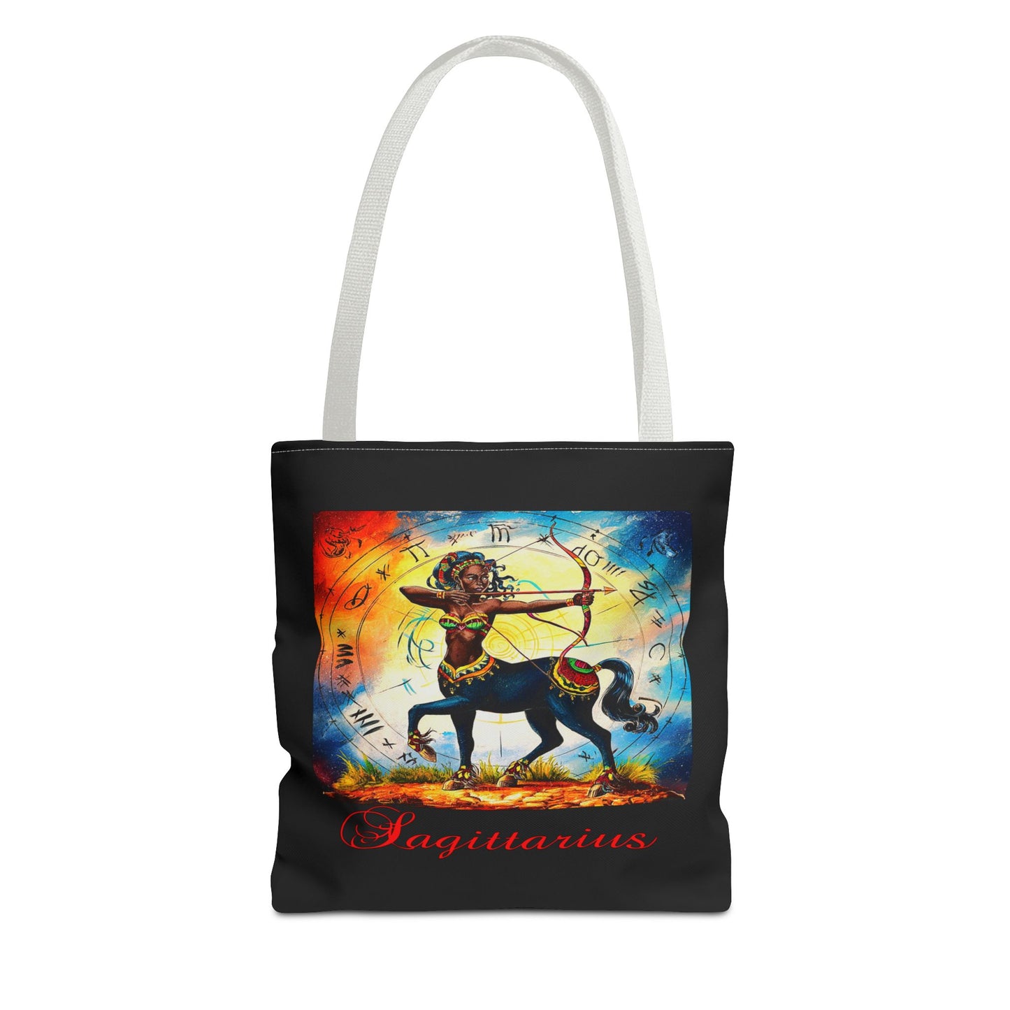 Sagittarius Black Tote Bag, 3 Sizes