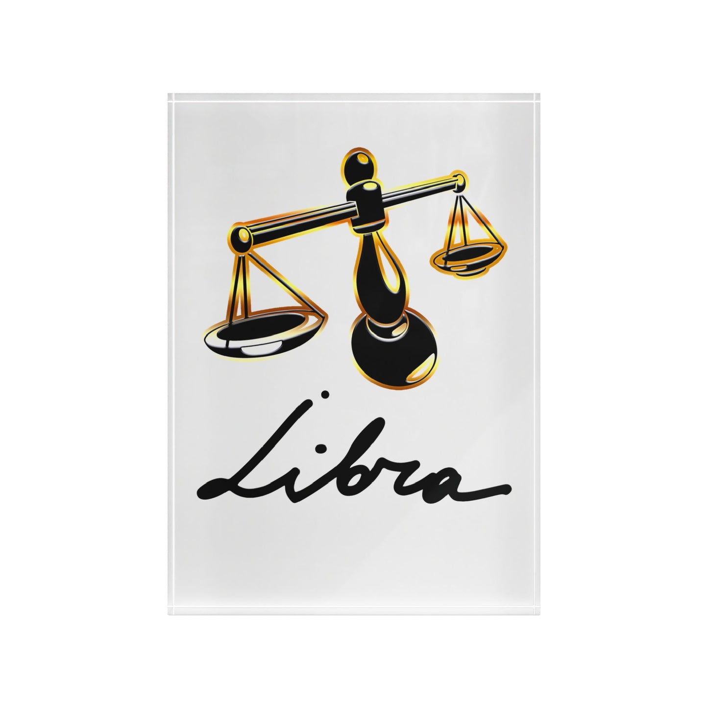 Libra Scales Photo Block, White