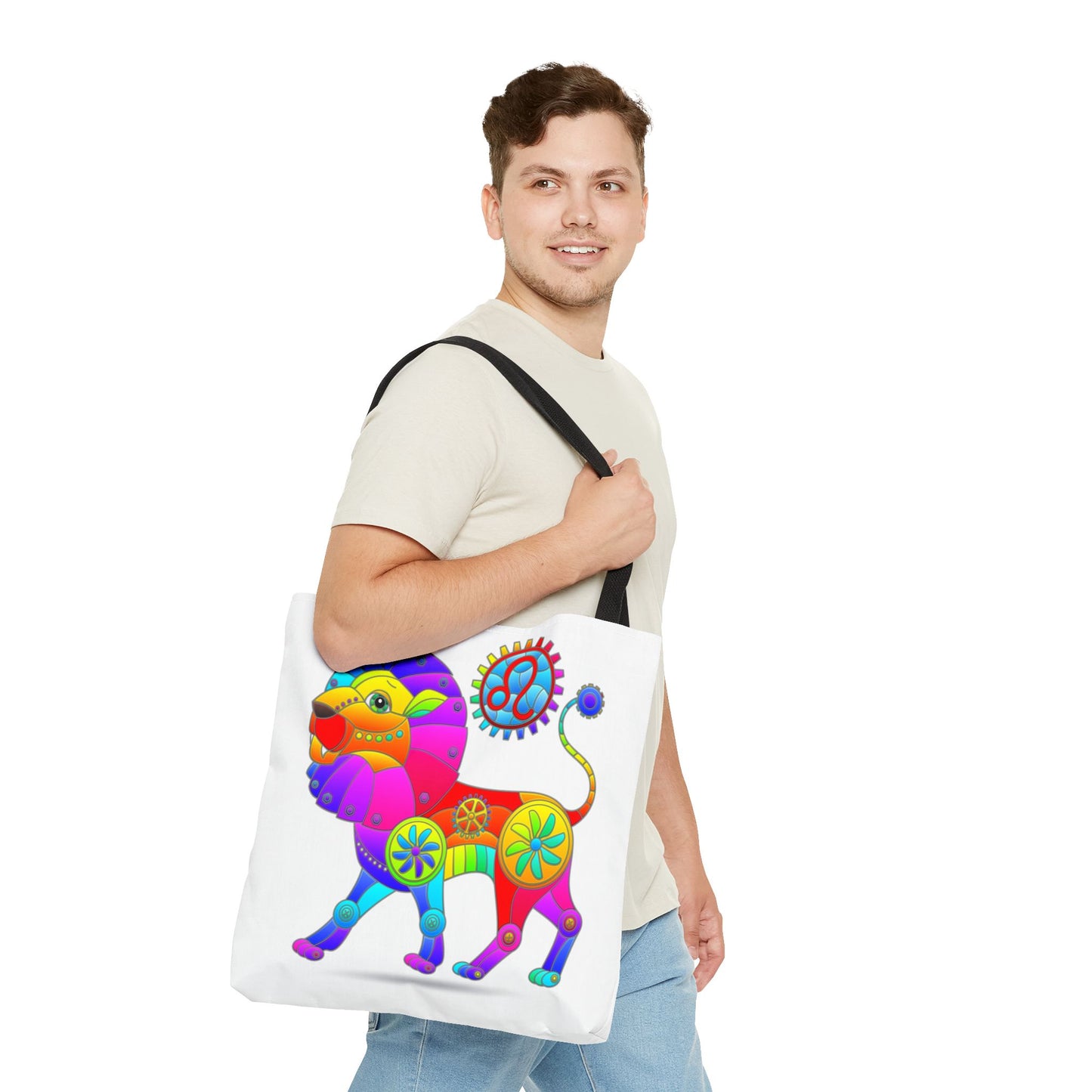 Leo Rainbow Steampunk, White Tote Bag