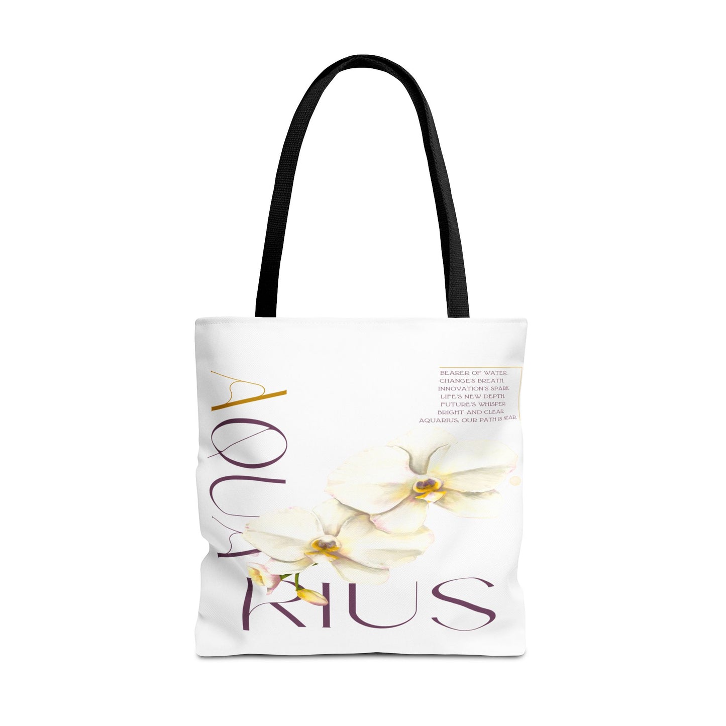 Aquarius Orchids White Tote Bag, 3 Sizes