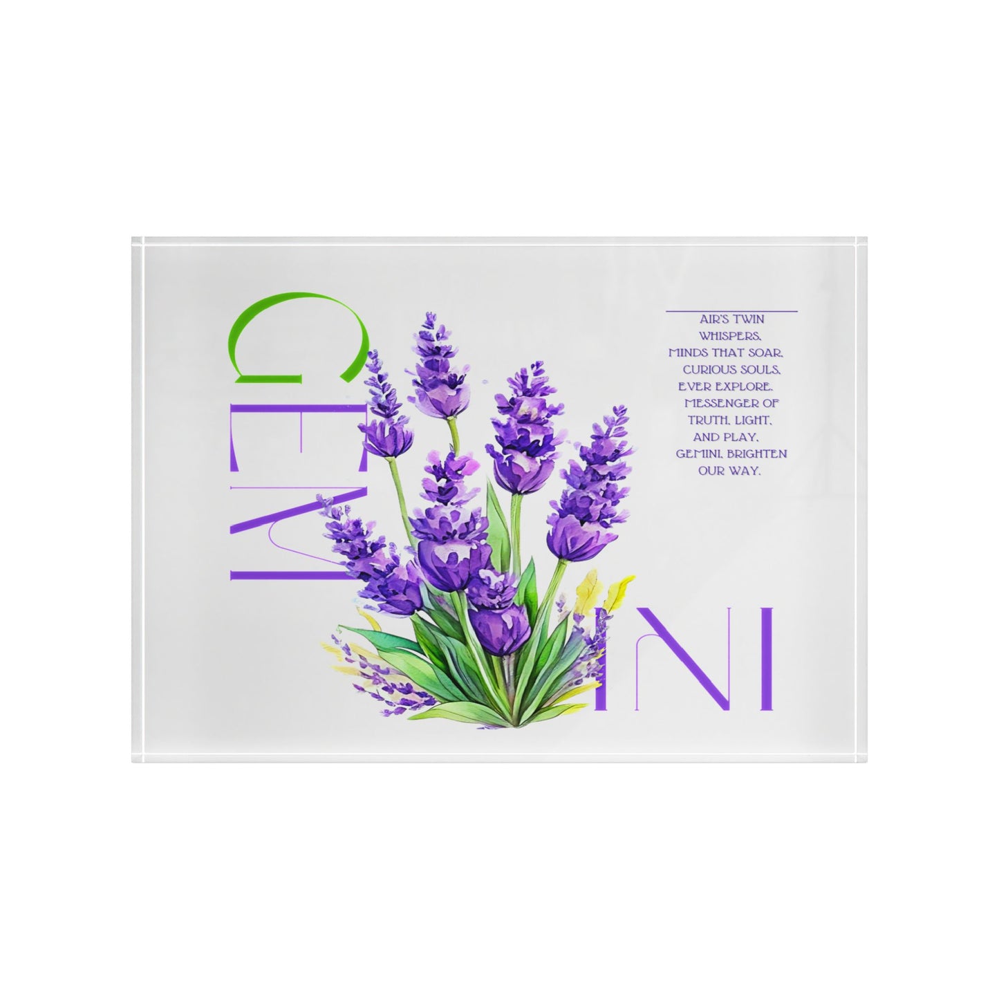 Gemini Lavender, Photo Block (White)