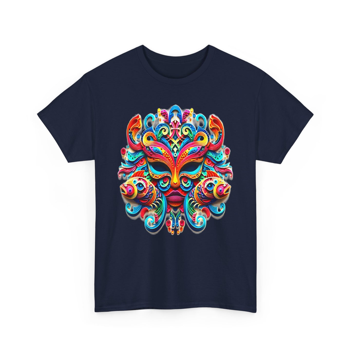 Pisces Mask, Unisex Heavy Cotton Tee