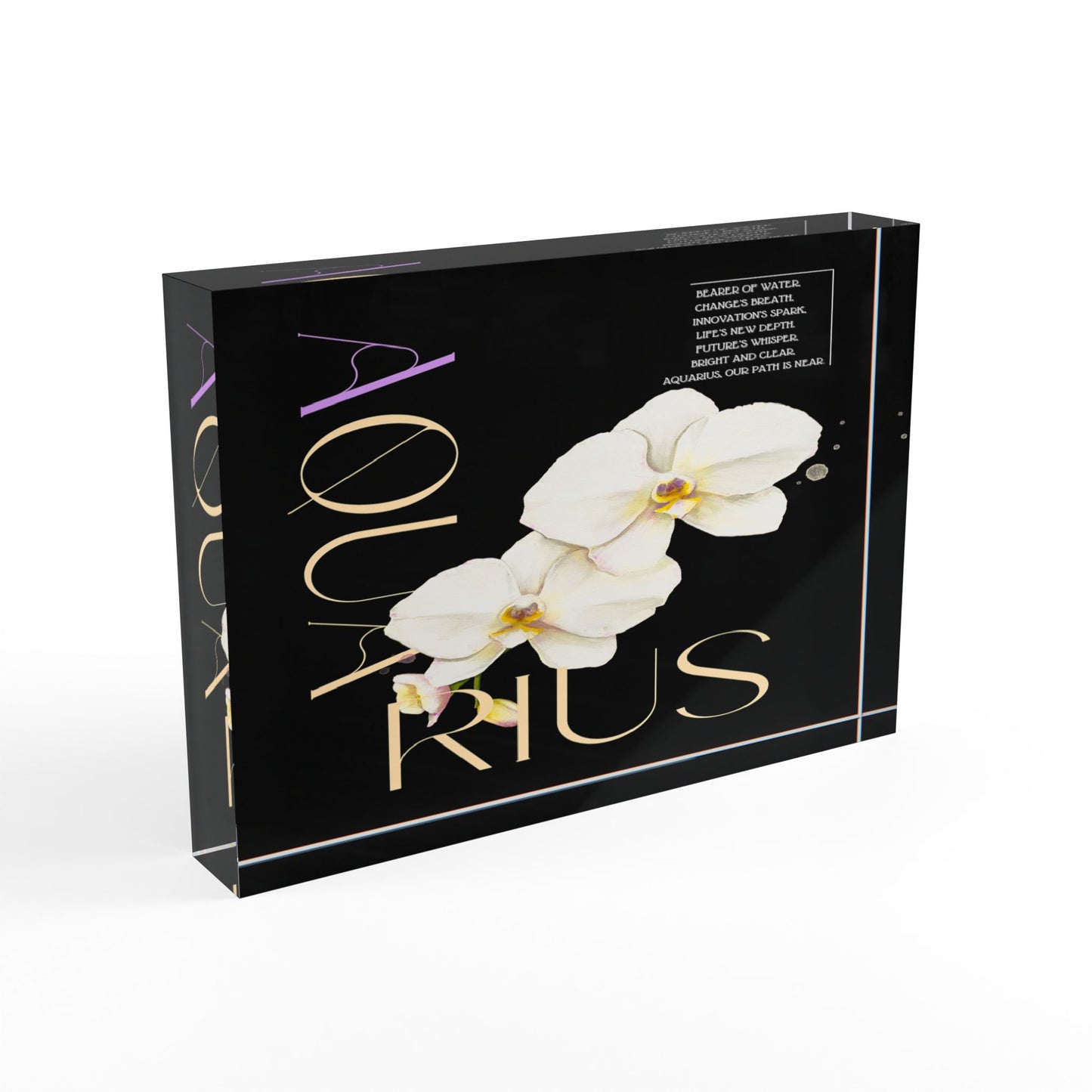 Aquarius Orchids, Photo Block (Black)