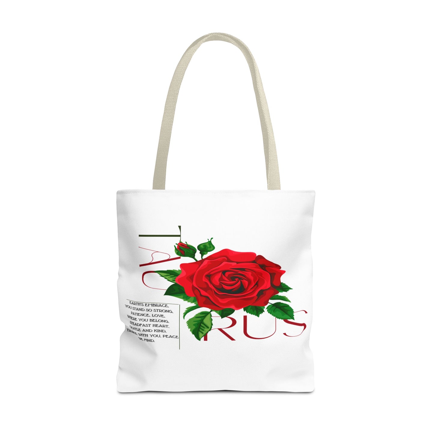 Taurus Rose White Tote Bag, 3 Sizes