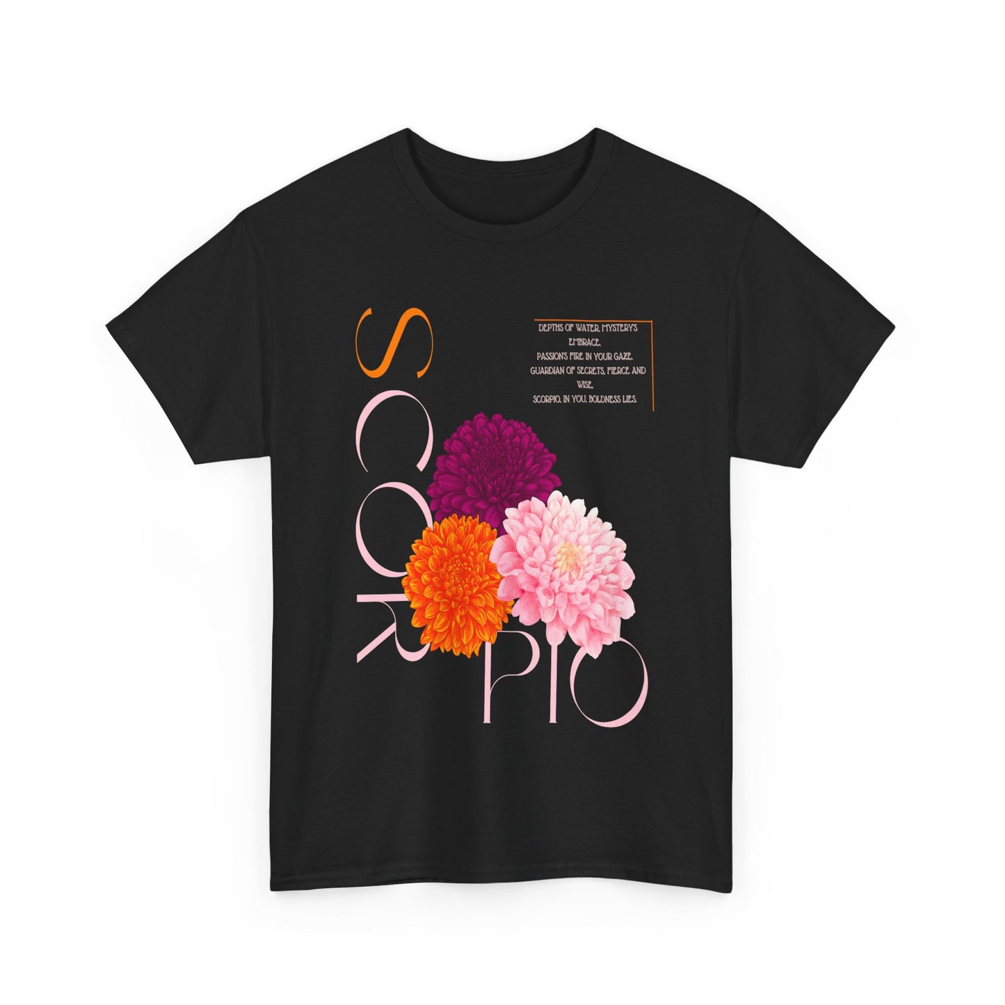 Scorpio Chrysanthemums, Unisex Heavy Cotton Tee