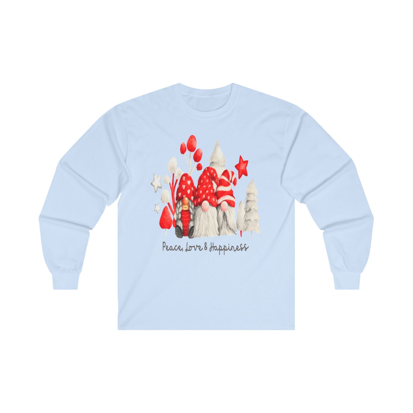 Peace, Love & Happiness Gnomes, Unisex Ultra Cotton Long Sleeve Tee