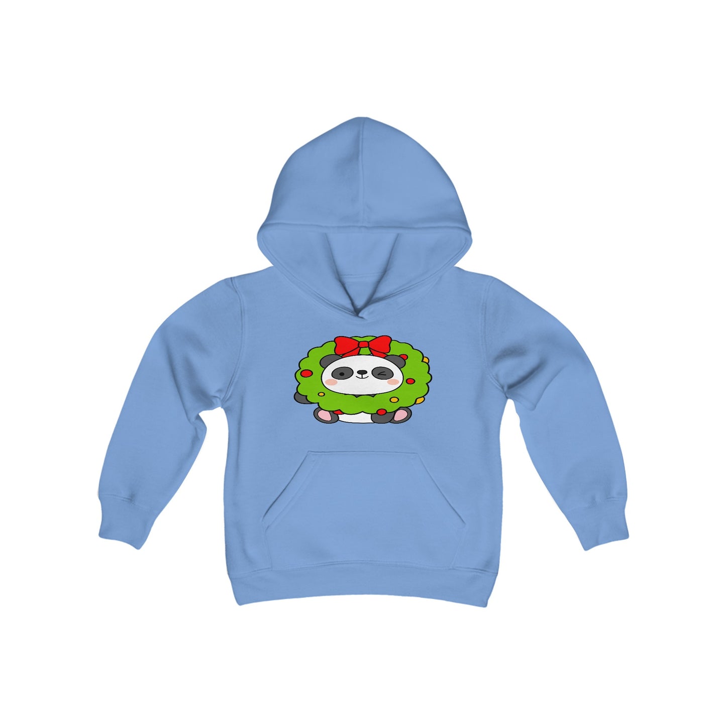 Cute Christmas Panda, Youth Heavy Blend Hooded Sweatshirt