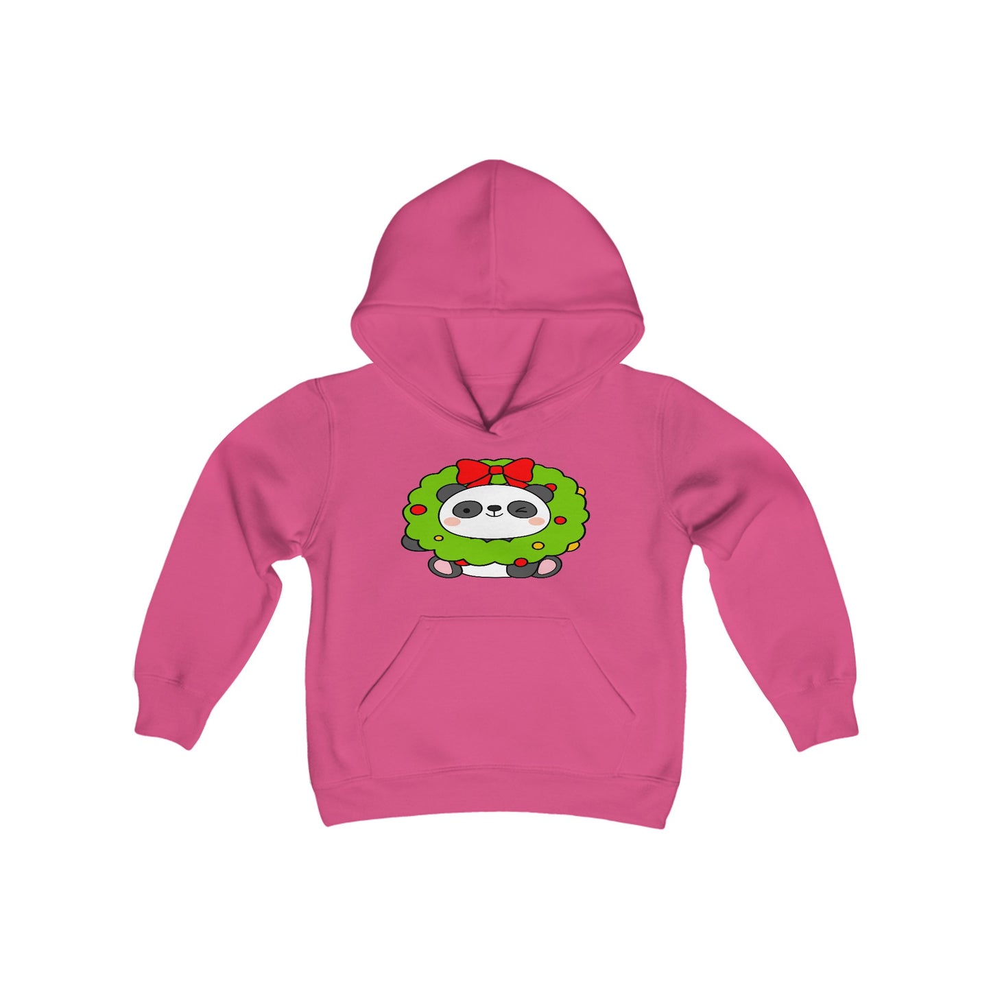 Cute Christmas Panda, Youth Heavy Blend Hooded Sweatshirt