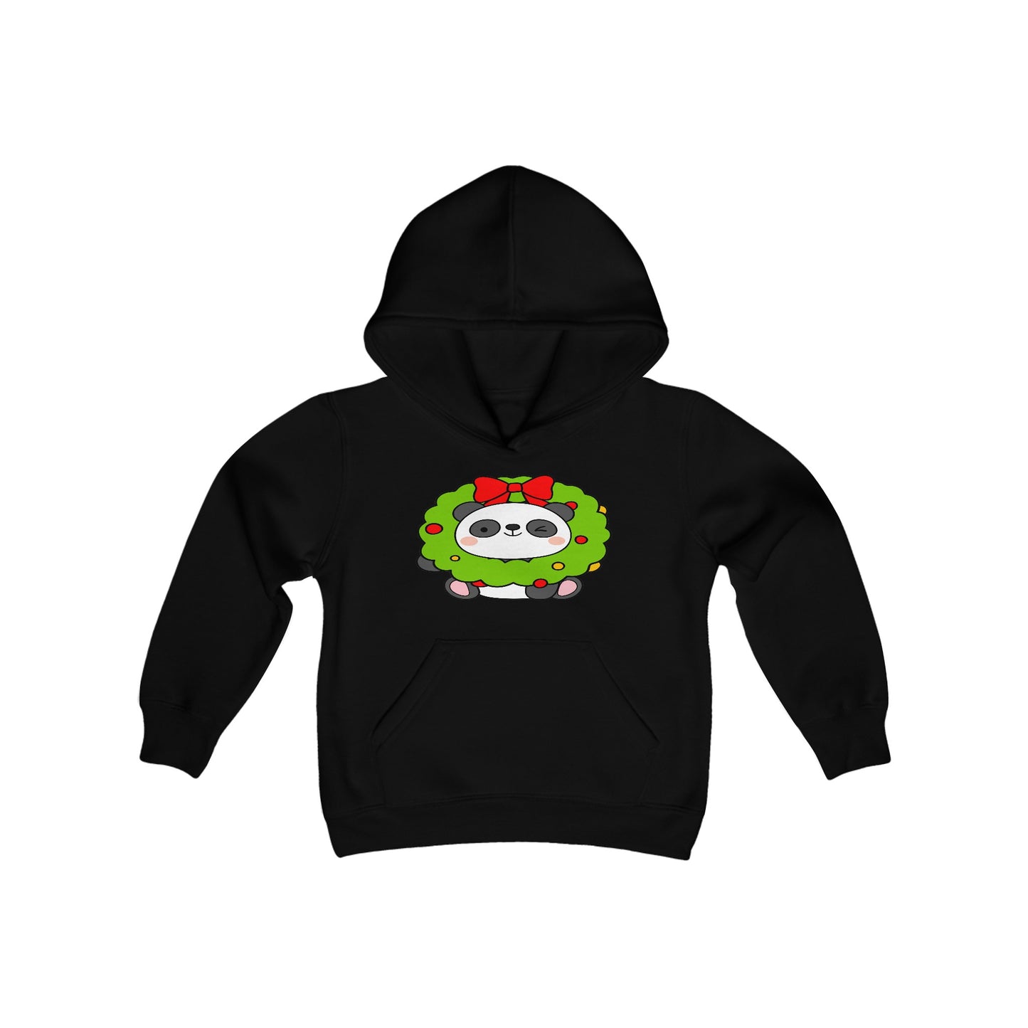 Cute Christmas Panda, Youth Heavy Blend Hooded Sweatshirt