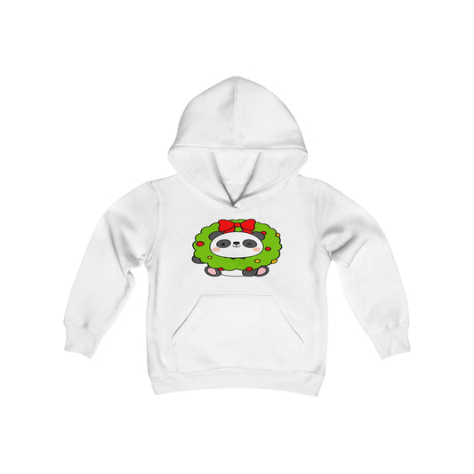 Cute Christmas Panda, Youth Heavy Blend Hooded Sweatshirt