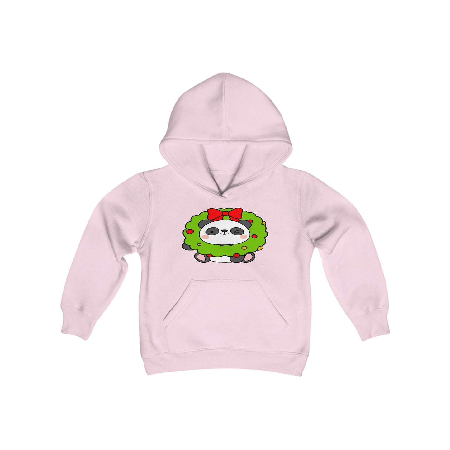 Cute Christmas Panda, Youth Heavy Blend Hooded Sweatshirt