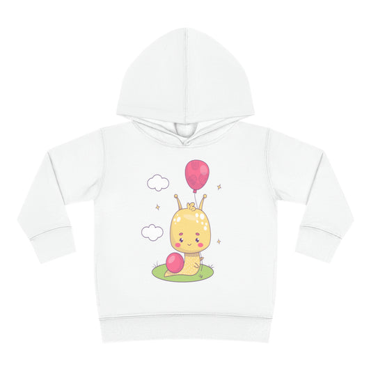 Pink Birthday Snail, Toddler Pullover Fleece Hoodie