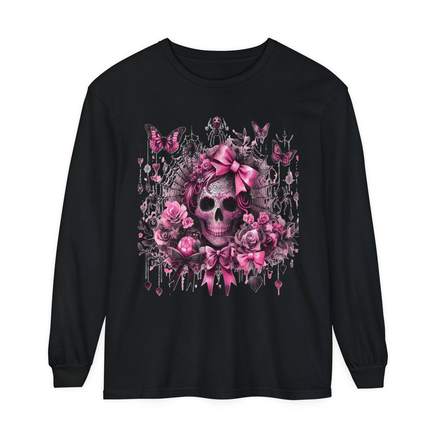 Coquette Halloween I, Unisex Garment-dyed Long Sleeve T-Shirt