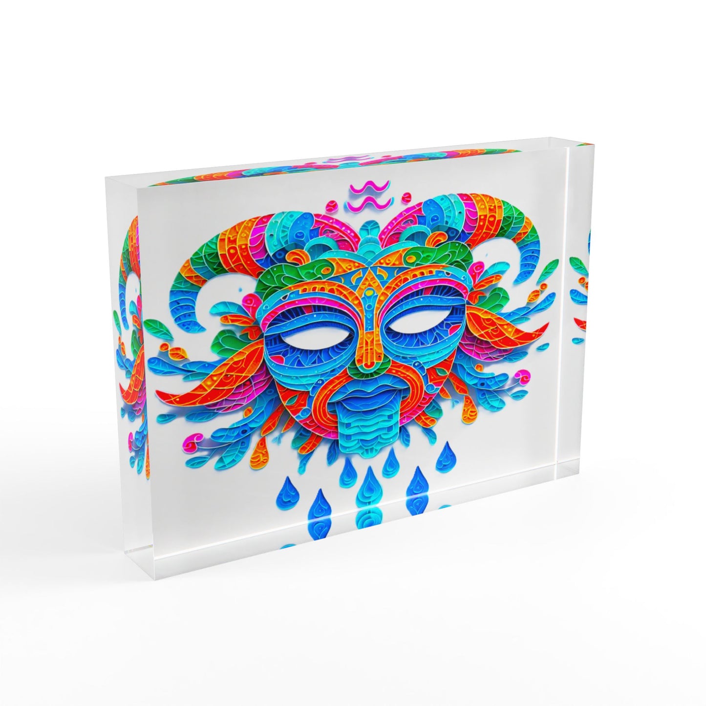 Aquarius Mask, Photo Block (White)