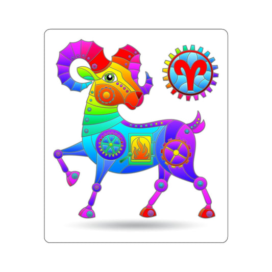 Aries Rainbow Steampunk, Kiss-Cut Stickers