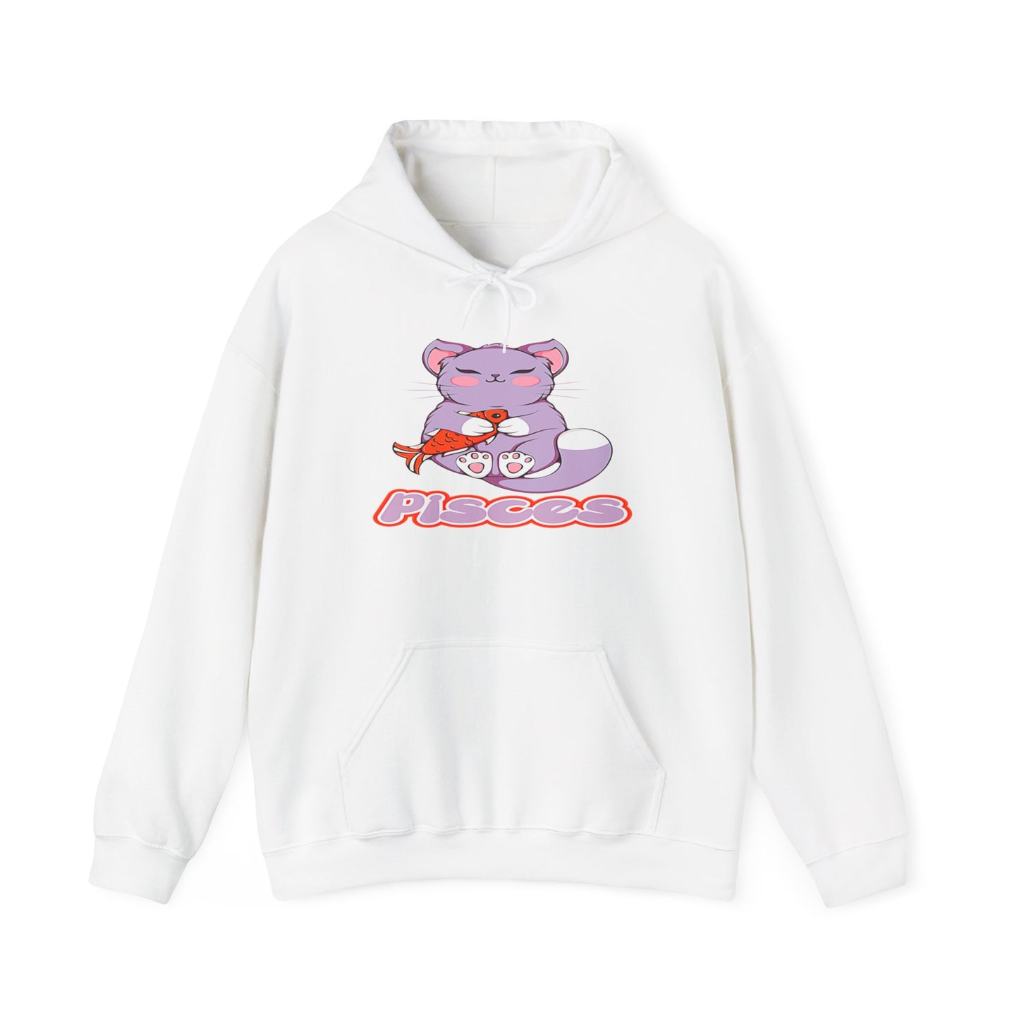 Pisces Anime Cat, Unisex Heavy Blend™ Hooded Sweatshirt