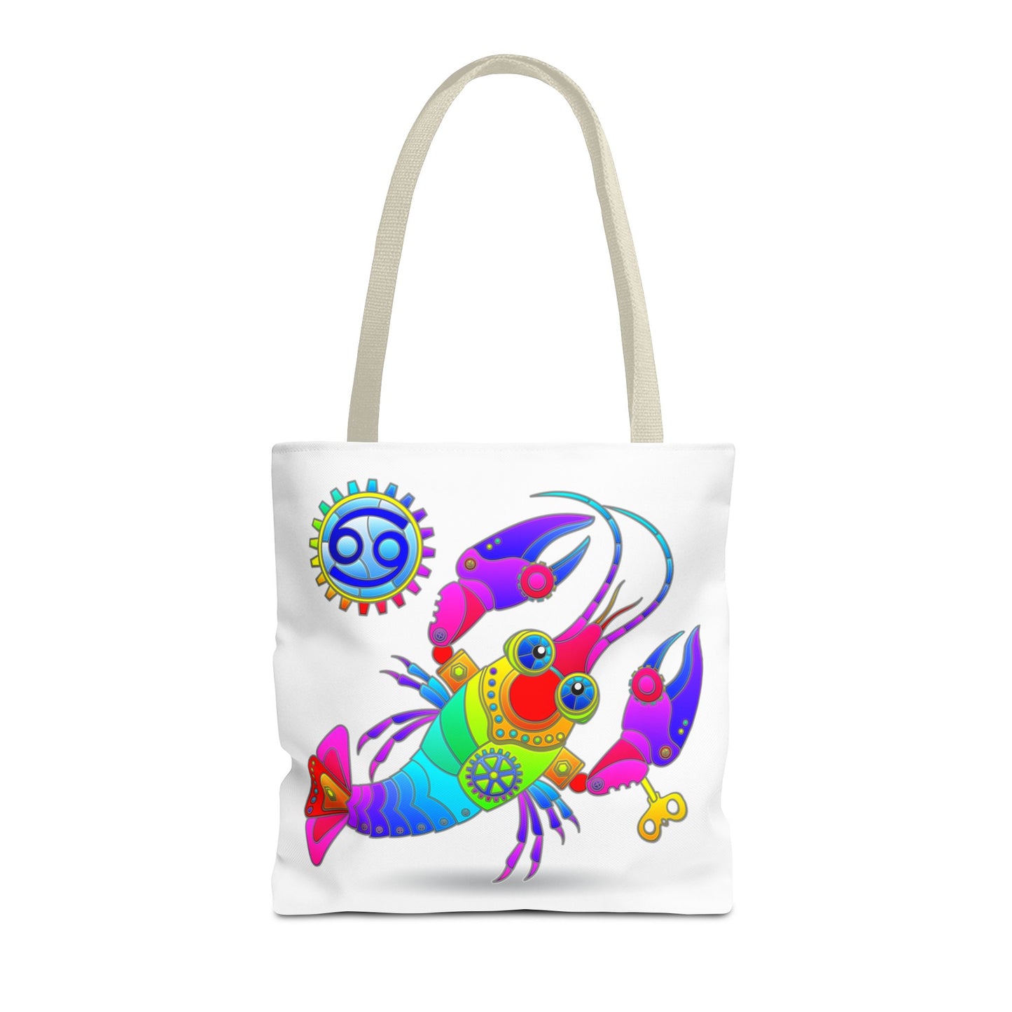 Cancer Rainbow Steampunk, White Tote Bag