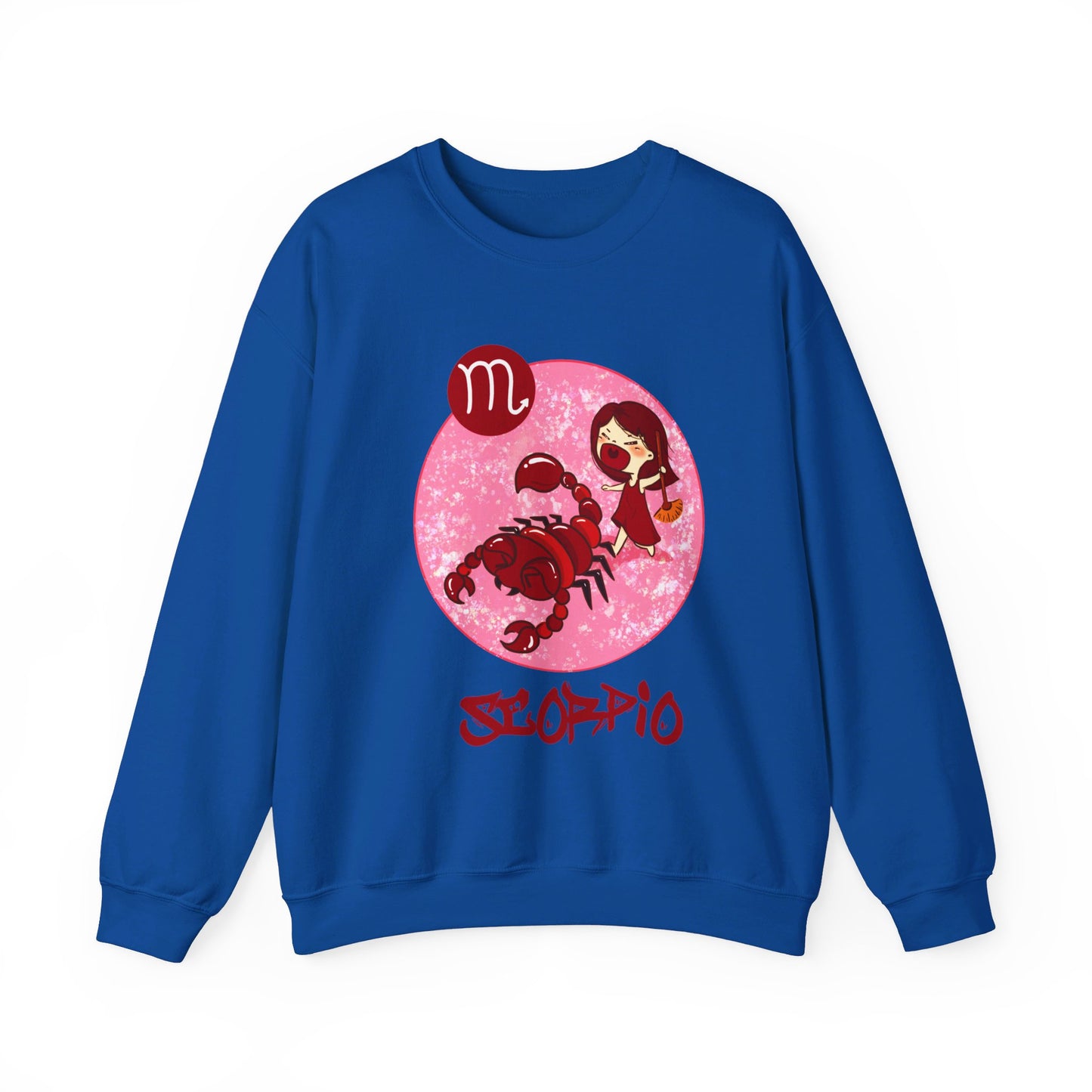 Scorpio Chibi Girl & Scorpion, Unisex Heavy Blend™ Crewneck Sweatshirt