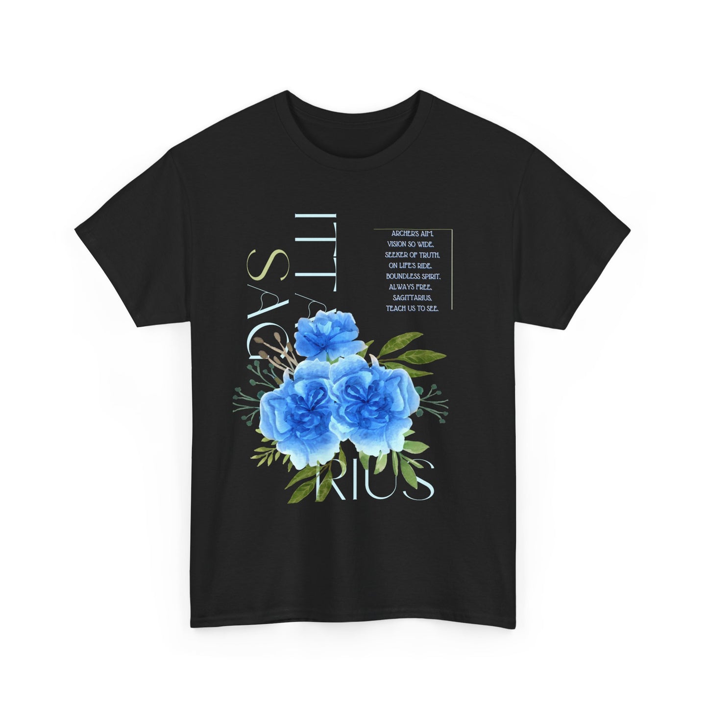 Sagittarius Blue Carnations, Unisex Heavy Cotton Tee