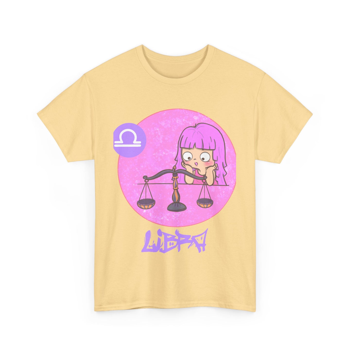 Libra Chibi Girl & Scales, Unisex Heavy Cotton Tee