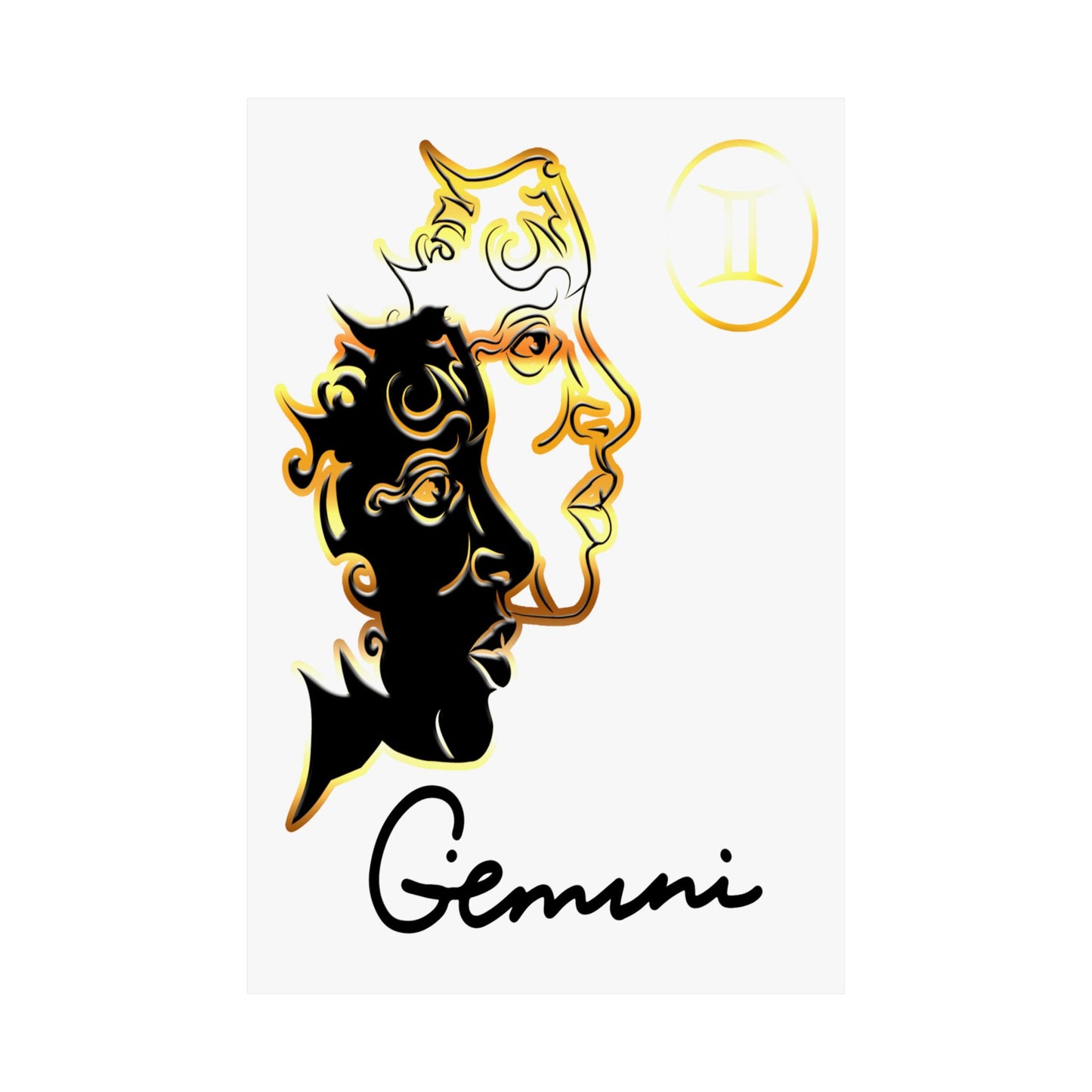 Gemini Twins, Matte Vertical Posters (White)